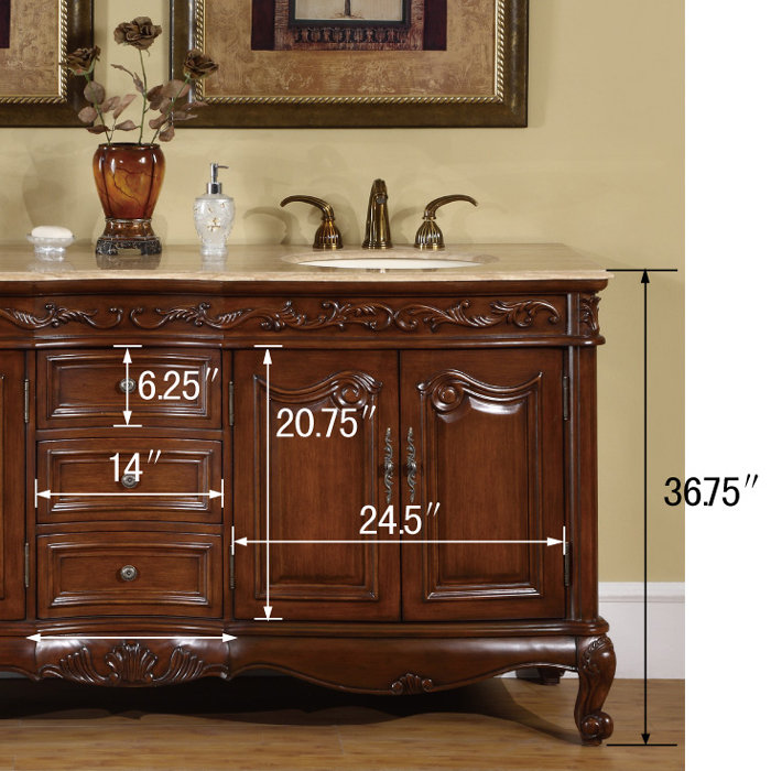 Silkroad Exclusive Nassau 72" Double Bathroom Vanity Set & Reviews