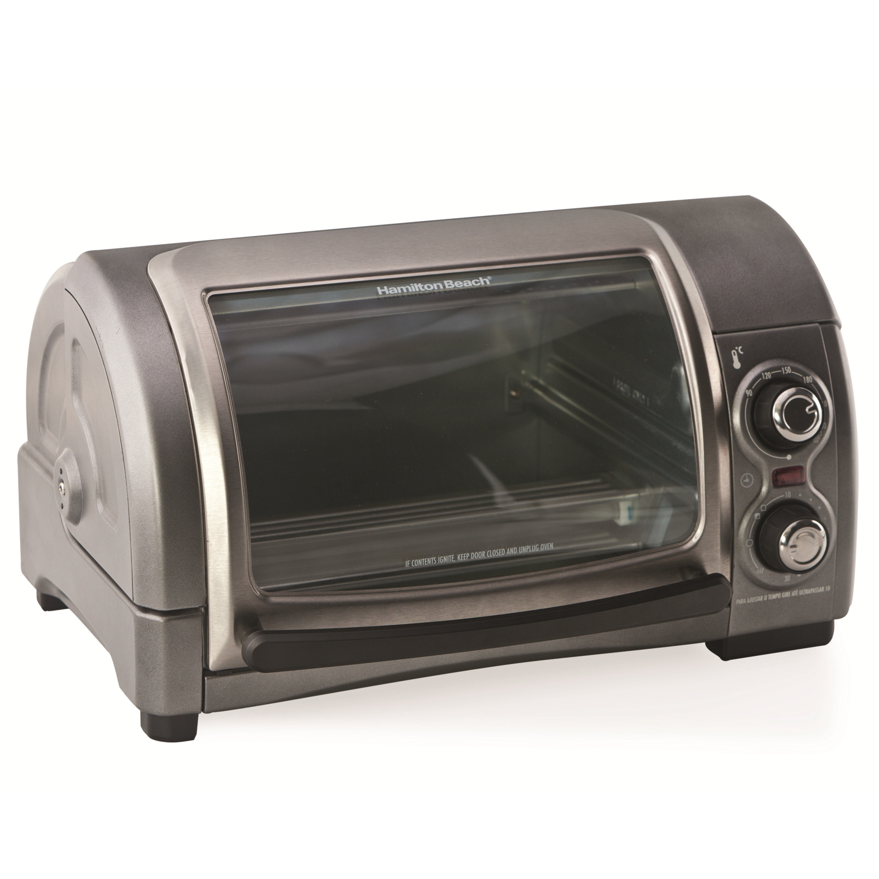 hamilton beach easy reach 4 slice countertop toaster oven