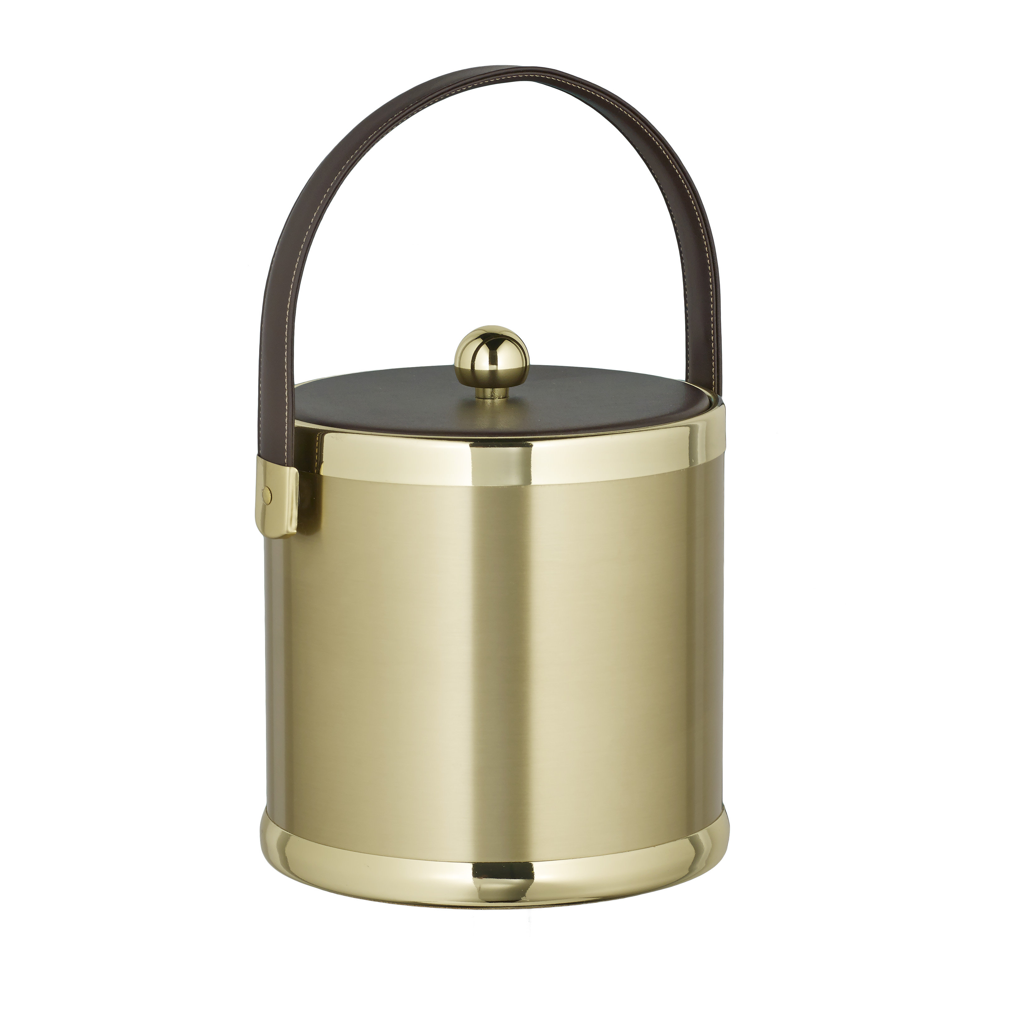 Kraftware Americano Ice Bucket with Stitched Handle and Fabric Lid