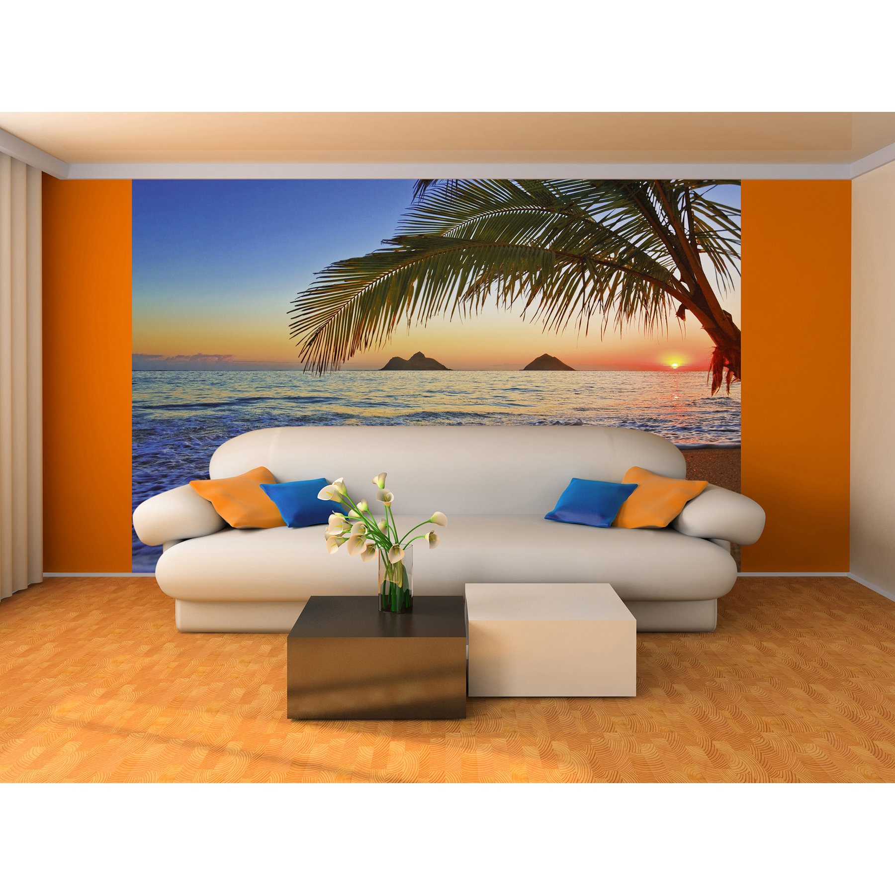 WallPops! Ideal Decor Pacific Sunrise Wall Mural & Reviews Wayfair