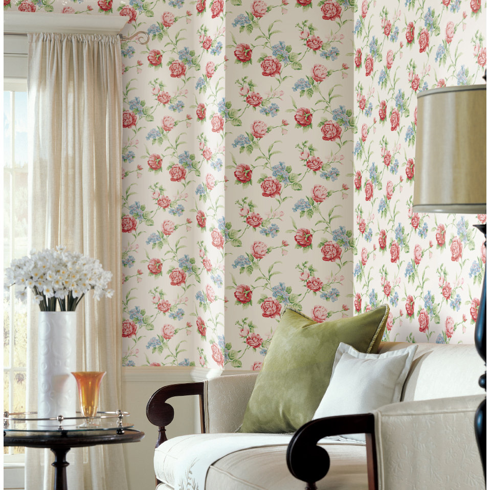 Brewster Home Fashions Cottage Garden Gleason Rose 33' x 20.5" Floral