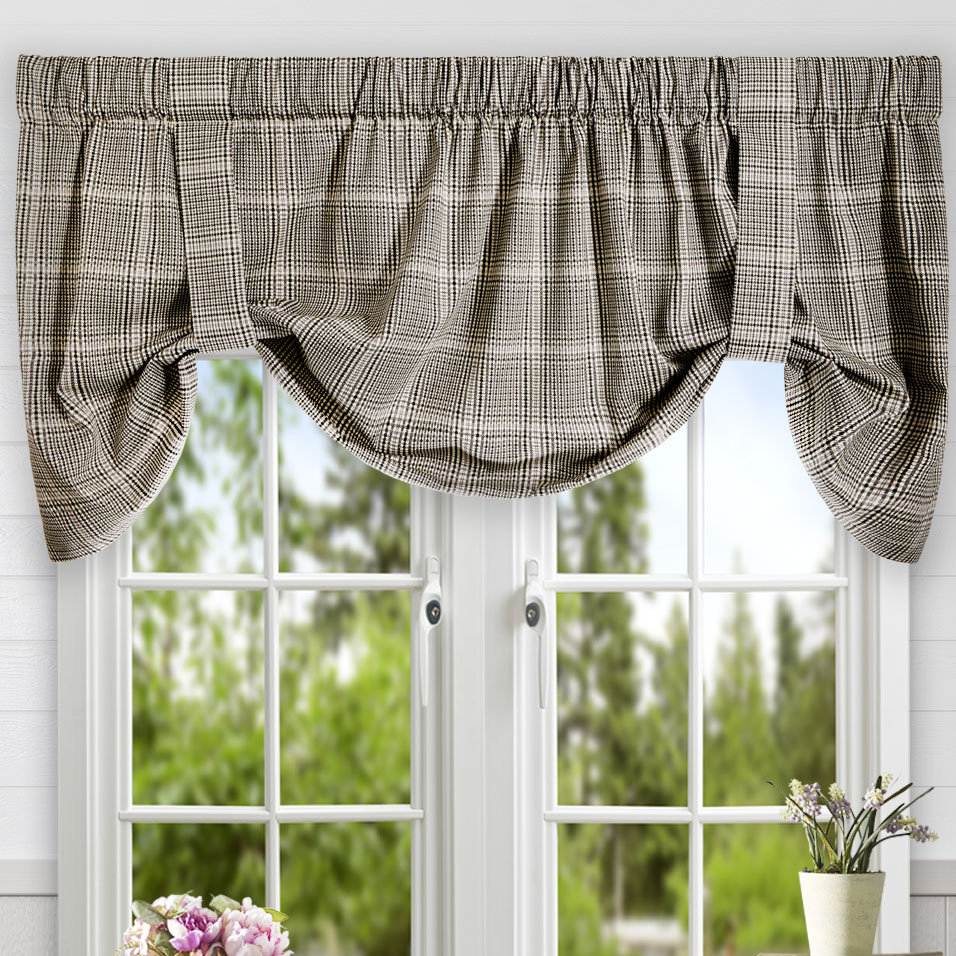 Ellis Curtain Morrison Plaid Cotton TieUp Curtain Valance & Reviews