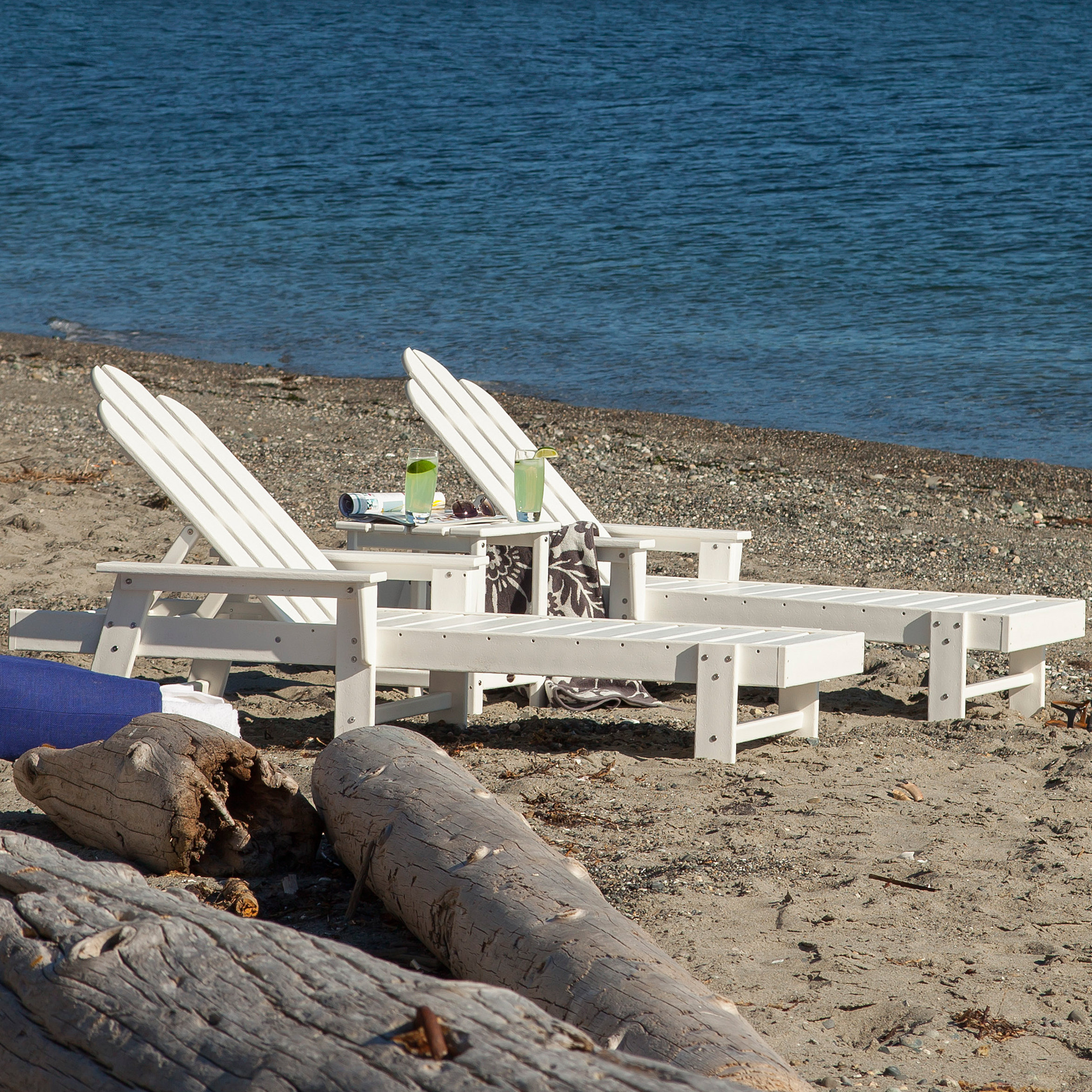 POLYWOOD® Long Island 3 Piece Chaise Lounge Seating Group Wayfair