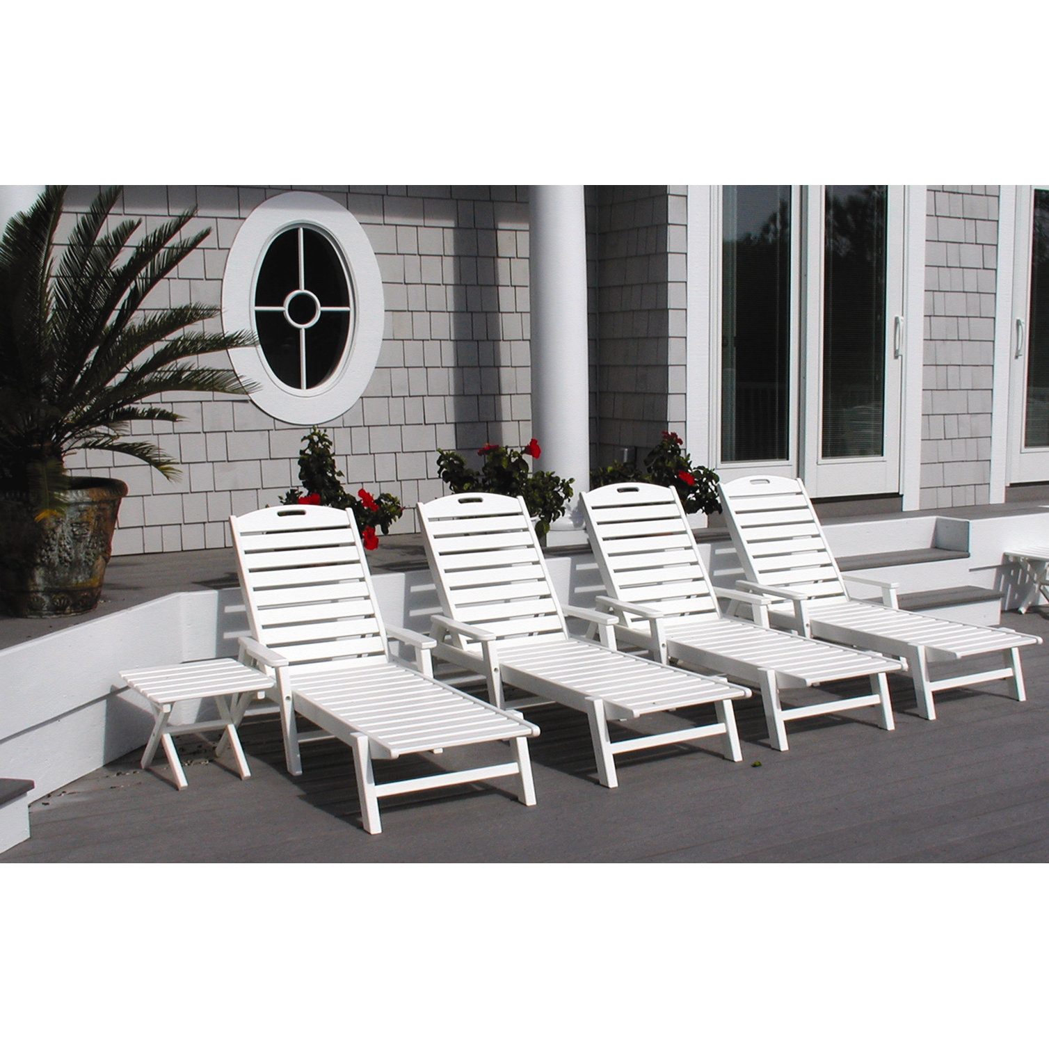 POLYWOOD® Nautical Chaise Lounge & Reviews Wayfair