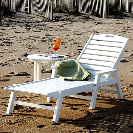 POLYWOOD® Nautical Chaise Lounge & Reviews | Wayfair