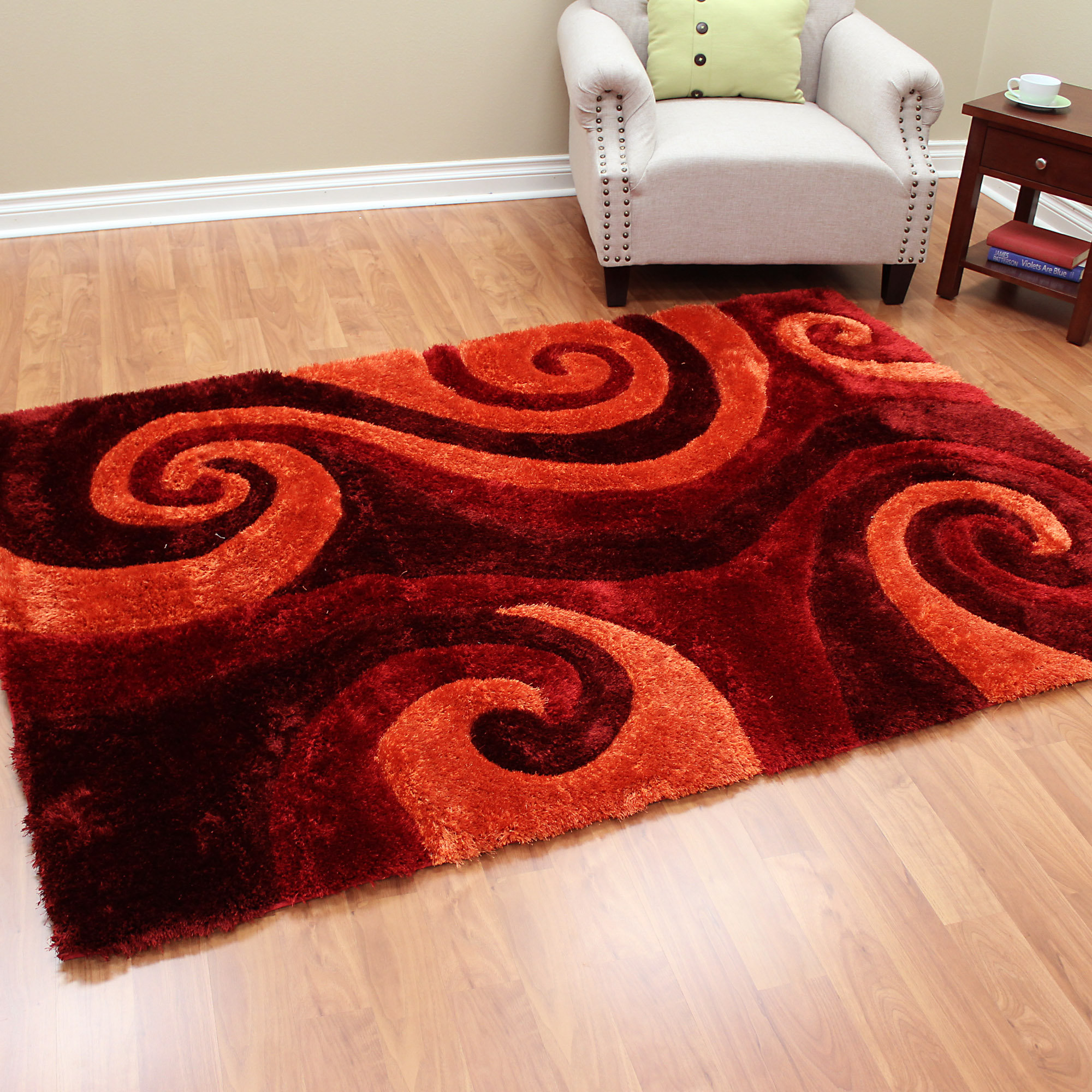 DonnieAnn Company Abstract Swirl Burgundy Area Rug Wayfair
