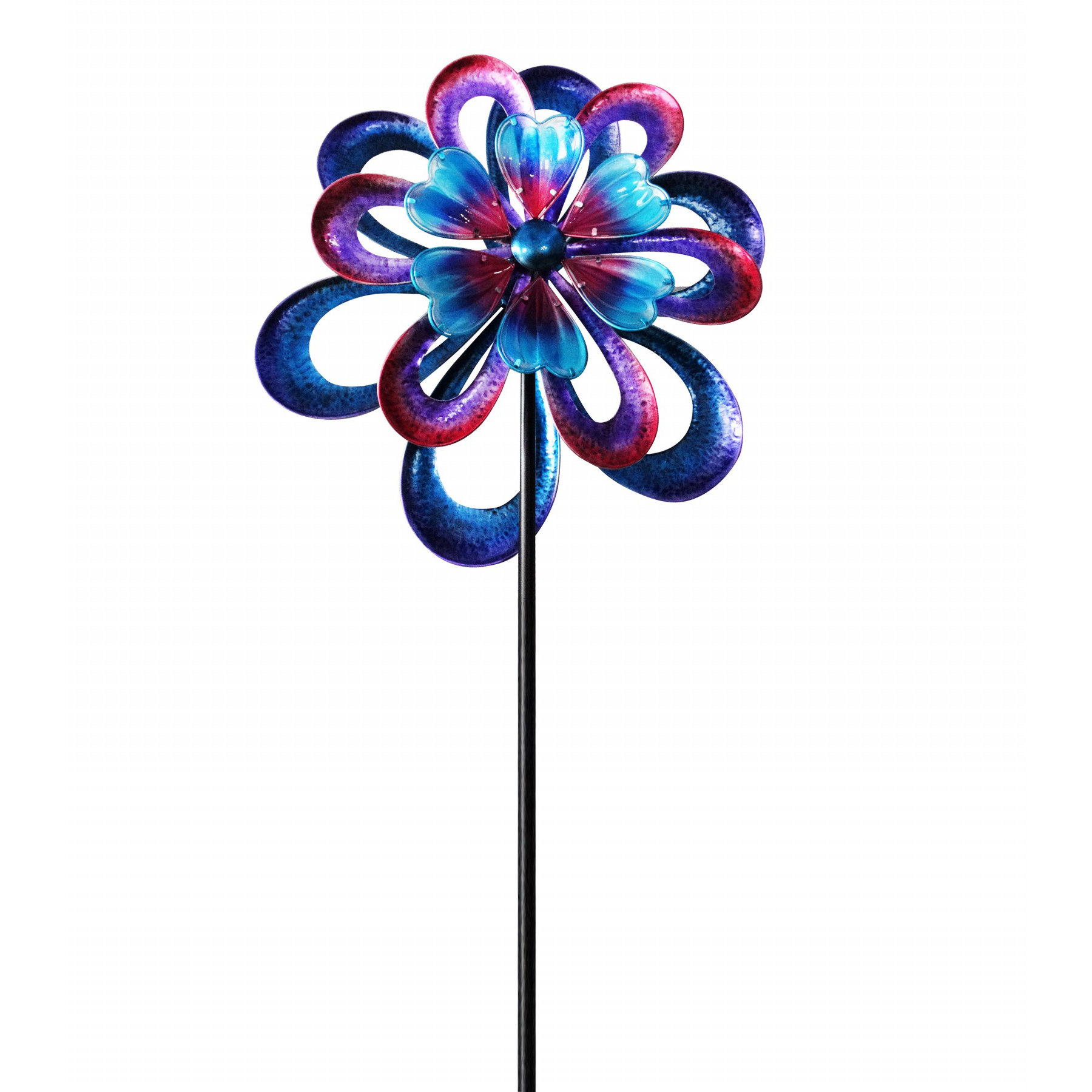 Alpine Metal Round Flower Spinning Pinwheel Wayfair