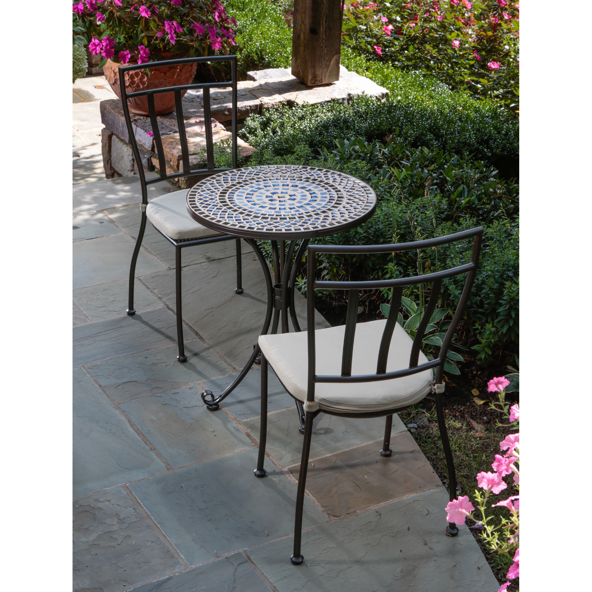 alfresco home tremiti 3 piece mosaic bistro set reviews alfresco home tremiti 3 piece mosaic bistro set reviews