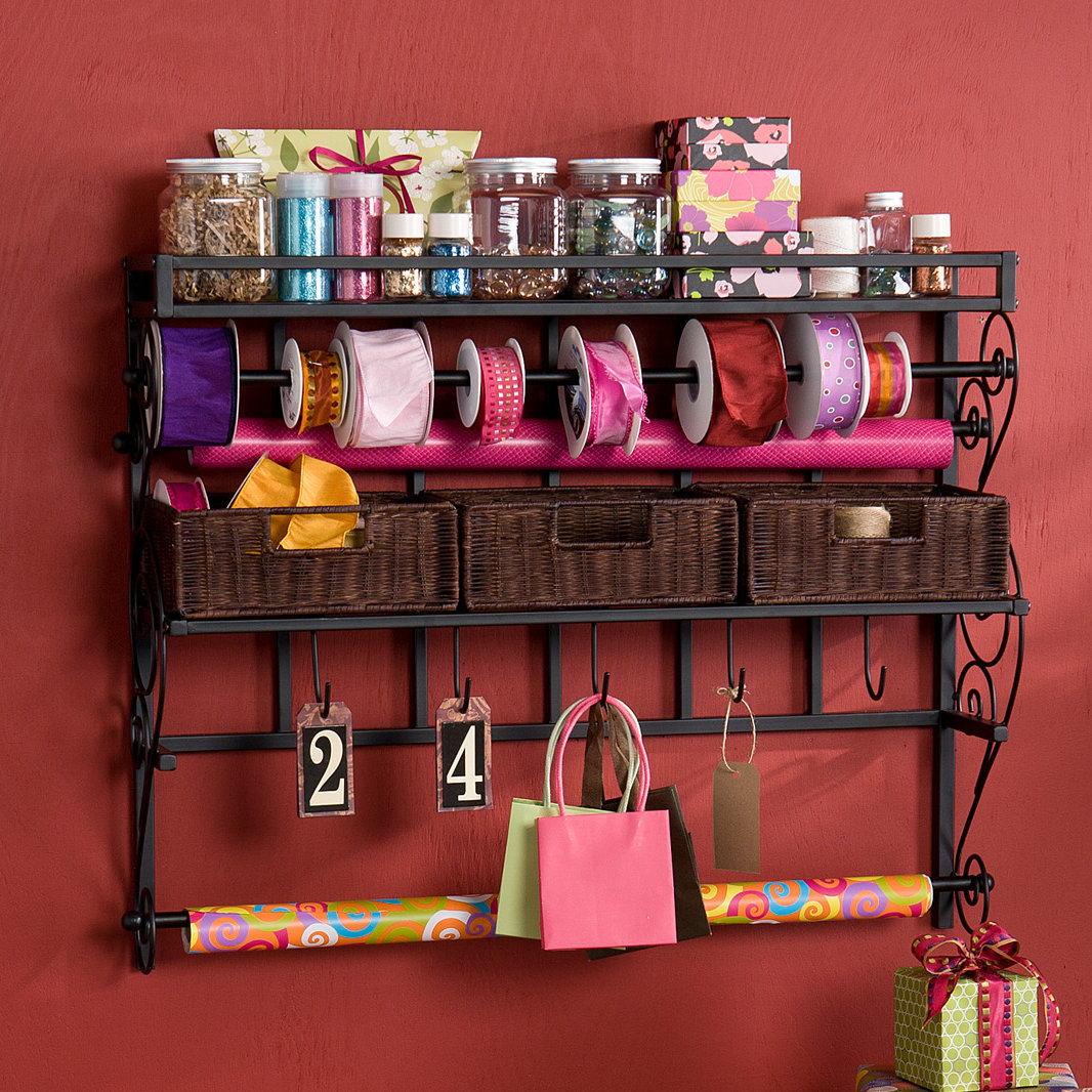 Wildon Home ® Lynbar Wall Mount Craft Large Storage Rack with Baskets