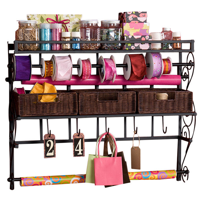 Wildon Home ® Lynbar Wall Mount Craft Large Storage Rack with Baskets & Reviews Wayfair
