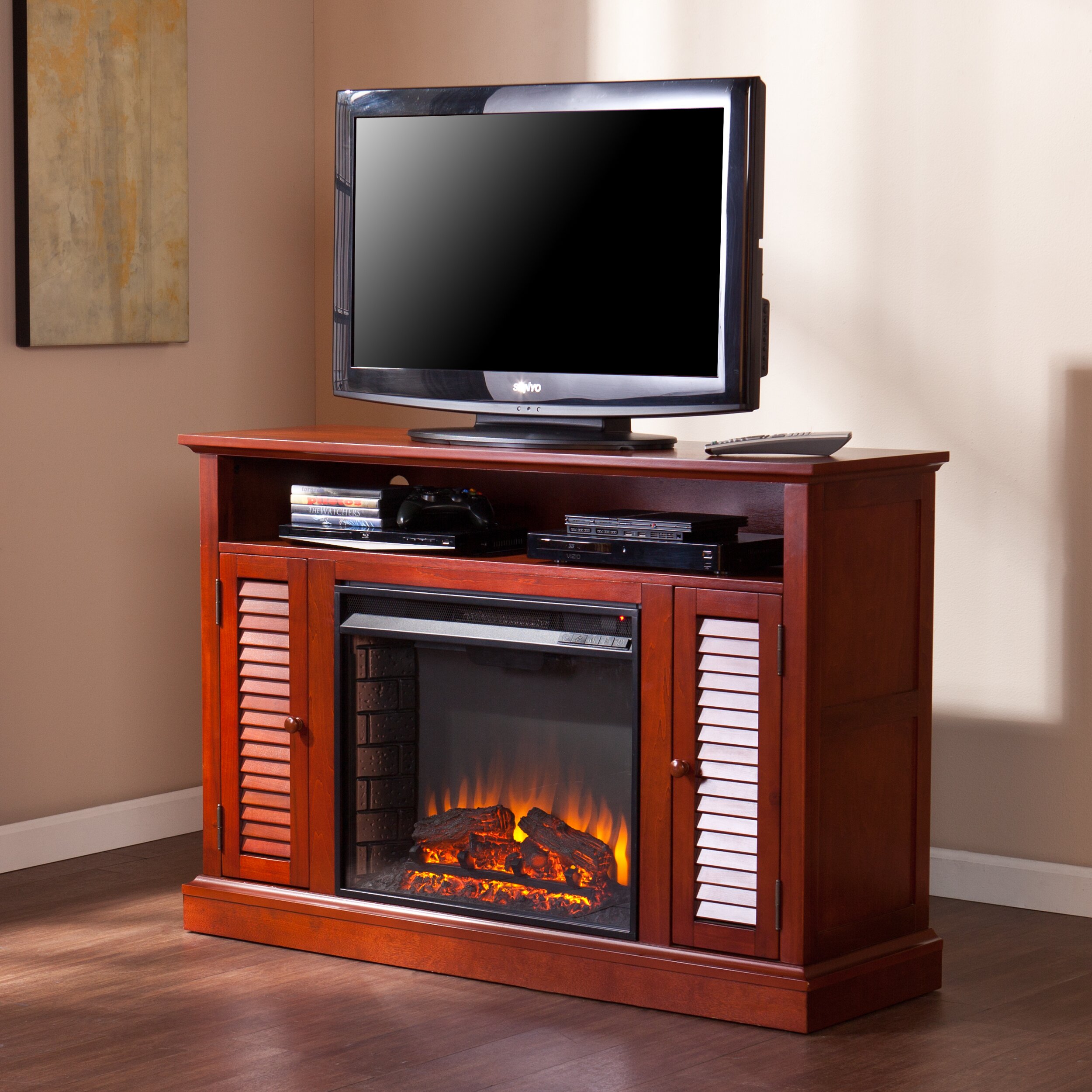 Wildon Home ® Carron TV Stand with Electric Fireplace & Reviews | Wayfair