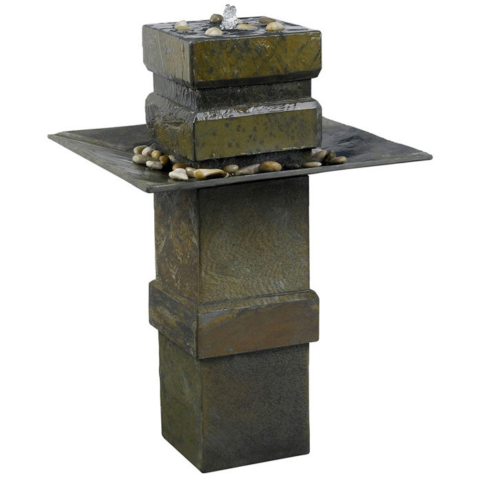 wildon home 174 cubist slate outdoor floor fountain wildon home 174 cubist slate outdoor floor fountain