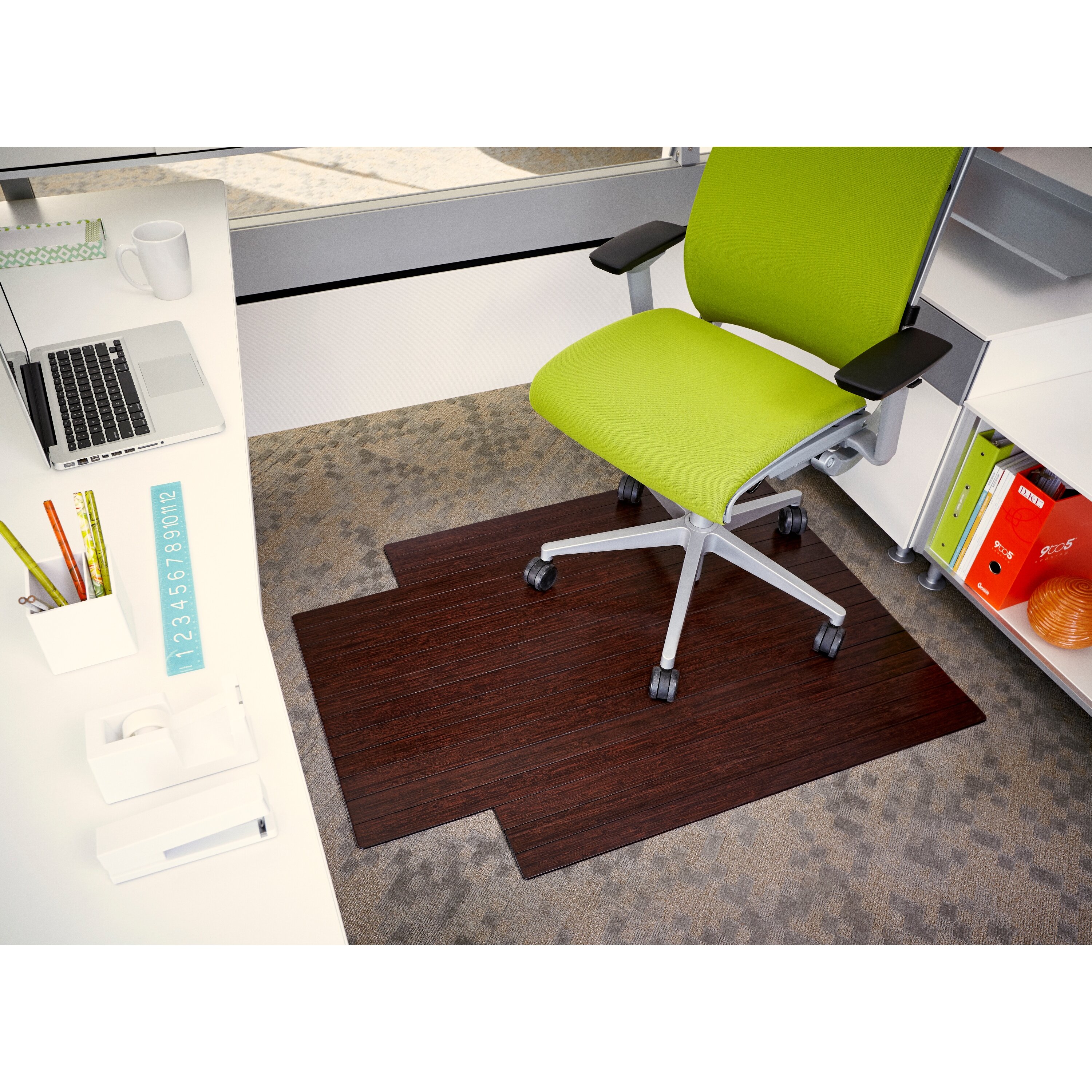 Wildon Home %2525C2%2525AE Low Pile And Hardwood Bamboo Office Chair Mat CST27525 