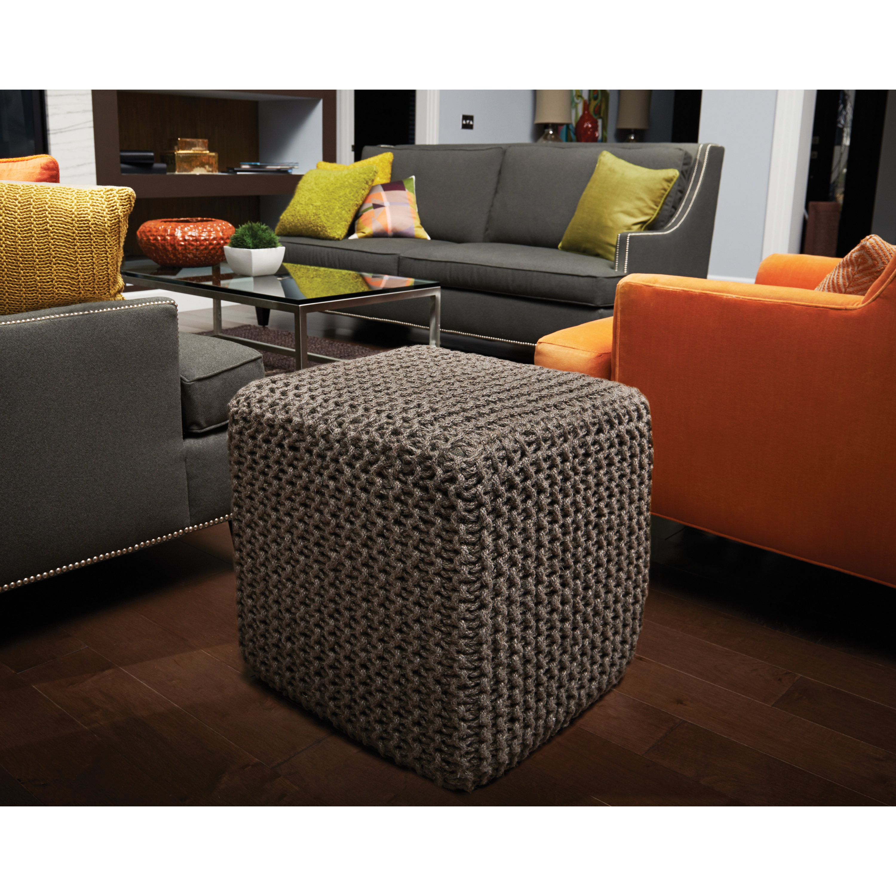 Wildon Home ® Corded Jute Cube Pouf Ottoman & Reviews Wayfair