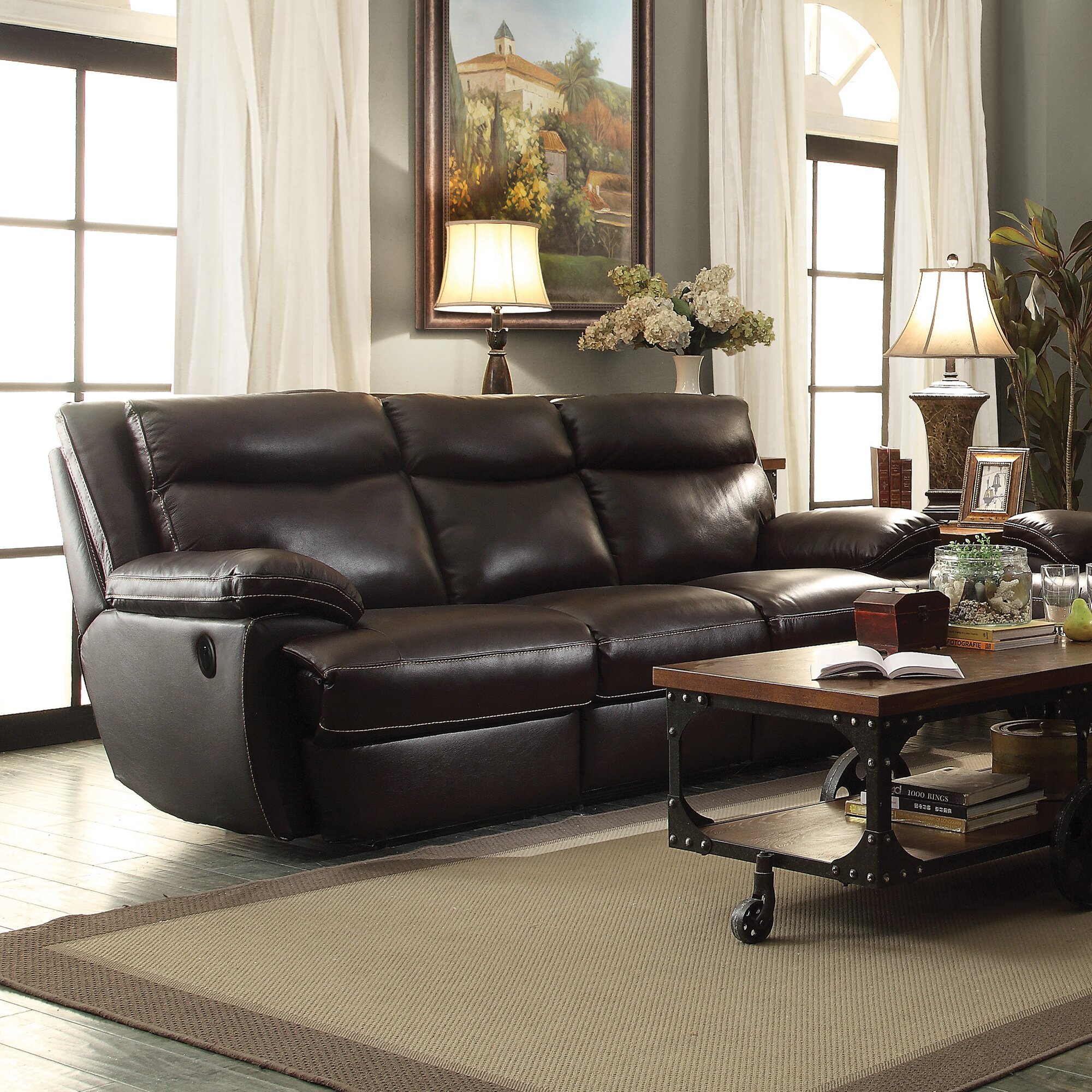 Wildon Home ® MacPherson Power Leather Reclining Sofa | Wayfair