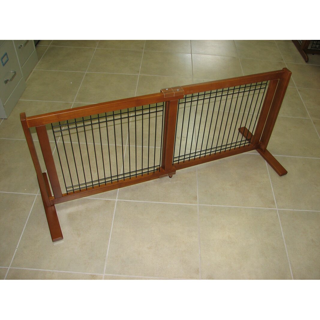 Crown Pet Products Freestanding Wood & Wire Pet Gate & Reviews | Wayfair