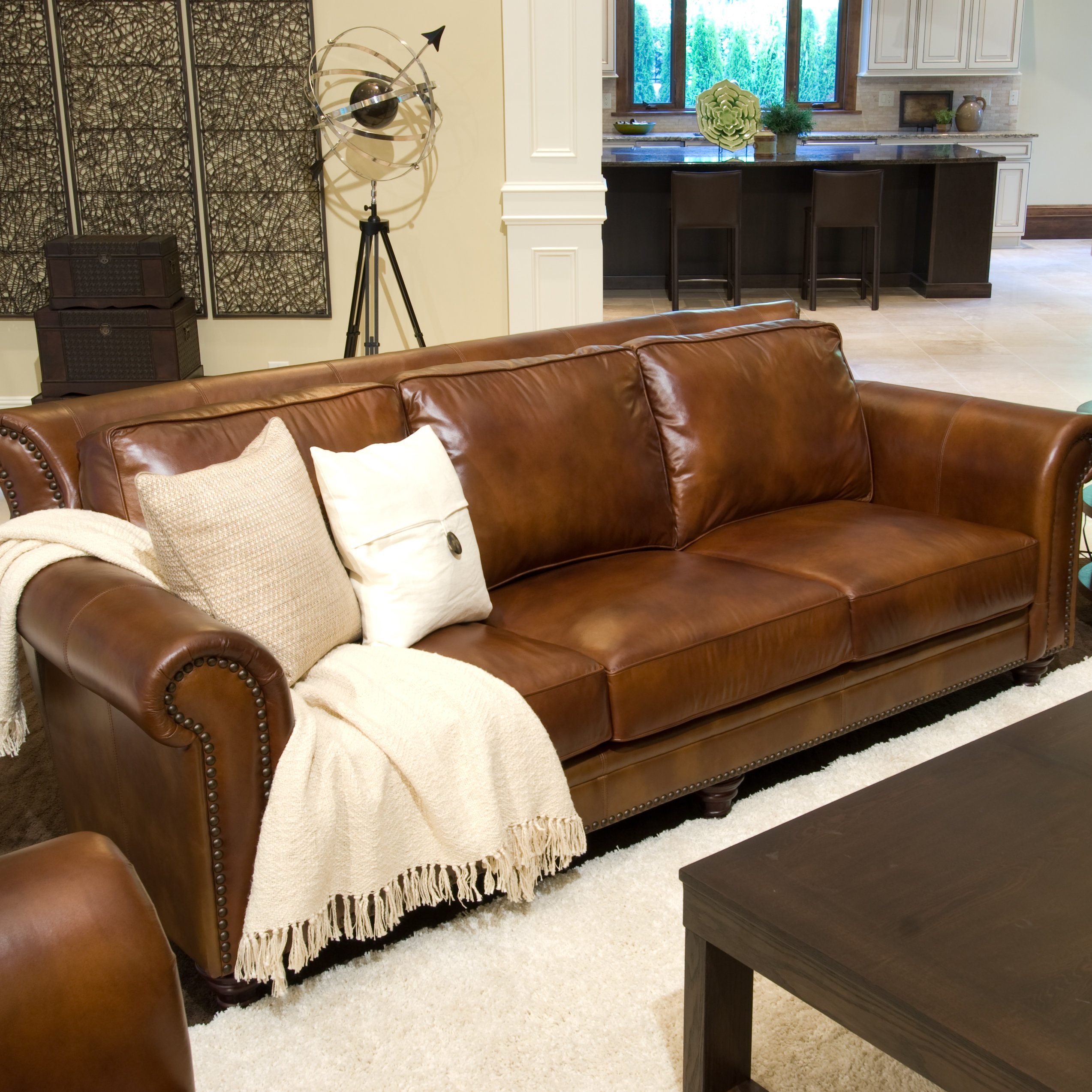 Elements Fine Home Furnishings Paladia Leather Sofa & Reviews Wayfair