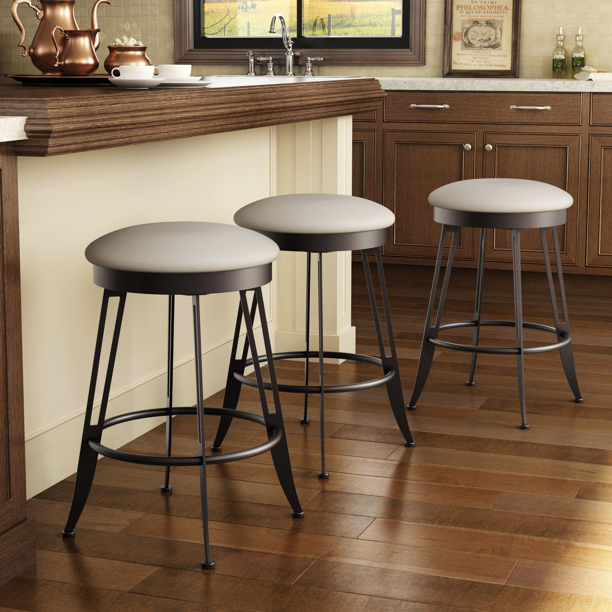 Amisco Library Luxe Style 26" Swivel Bar Stool & Reviews Wayfair