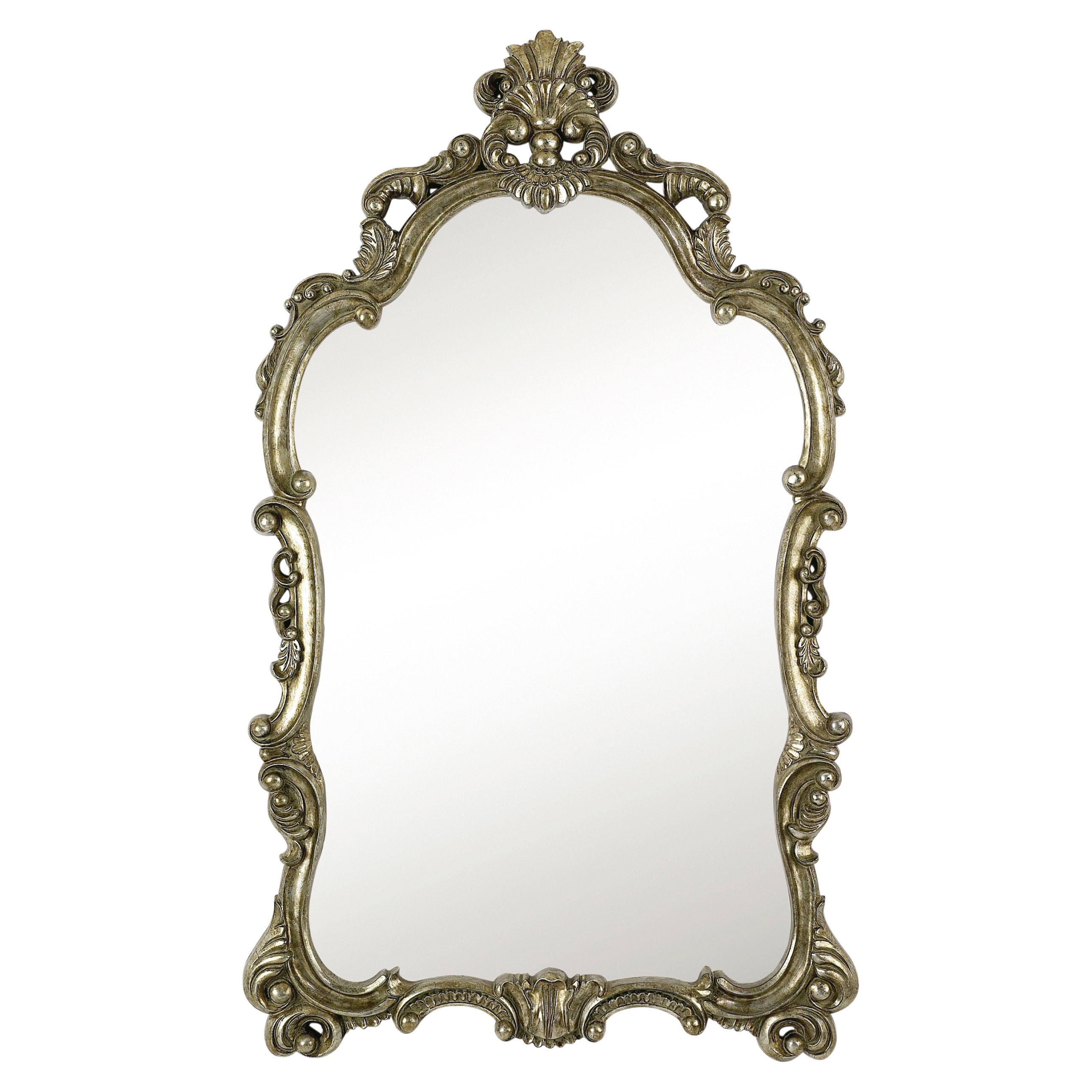 Majestic Mirror Traditional Detailed Elegant Silver and Black Antique