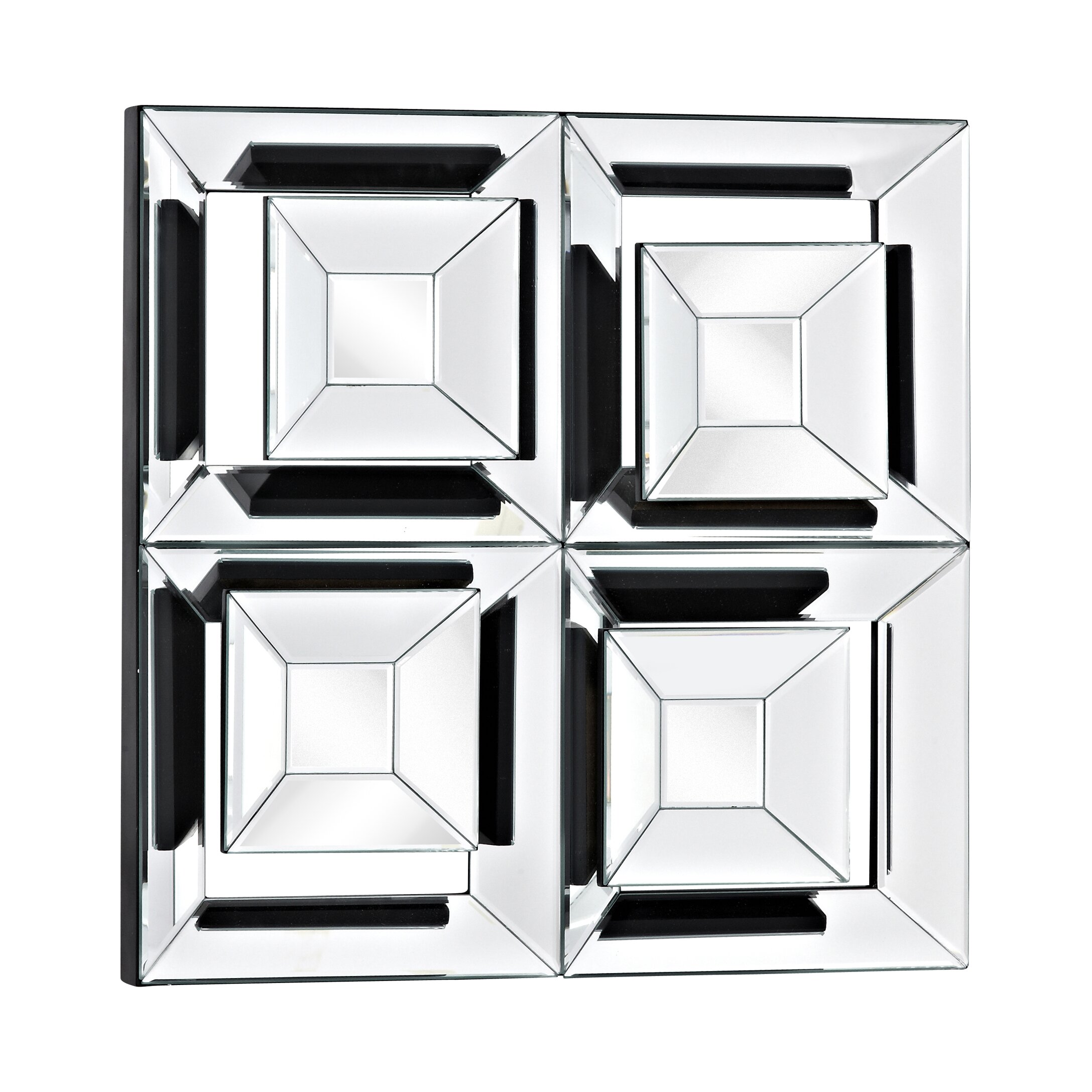 Majestic Mirror Small Modern Square Beveled Glass Mirror ...