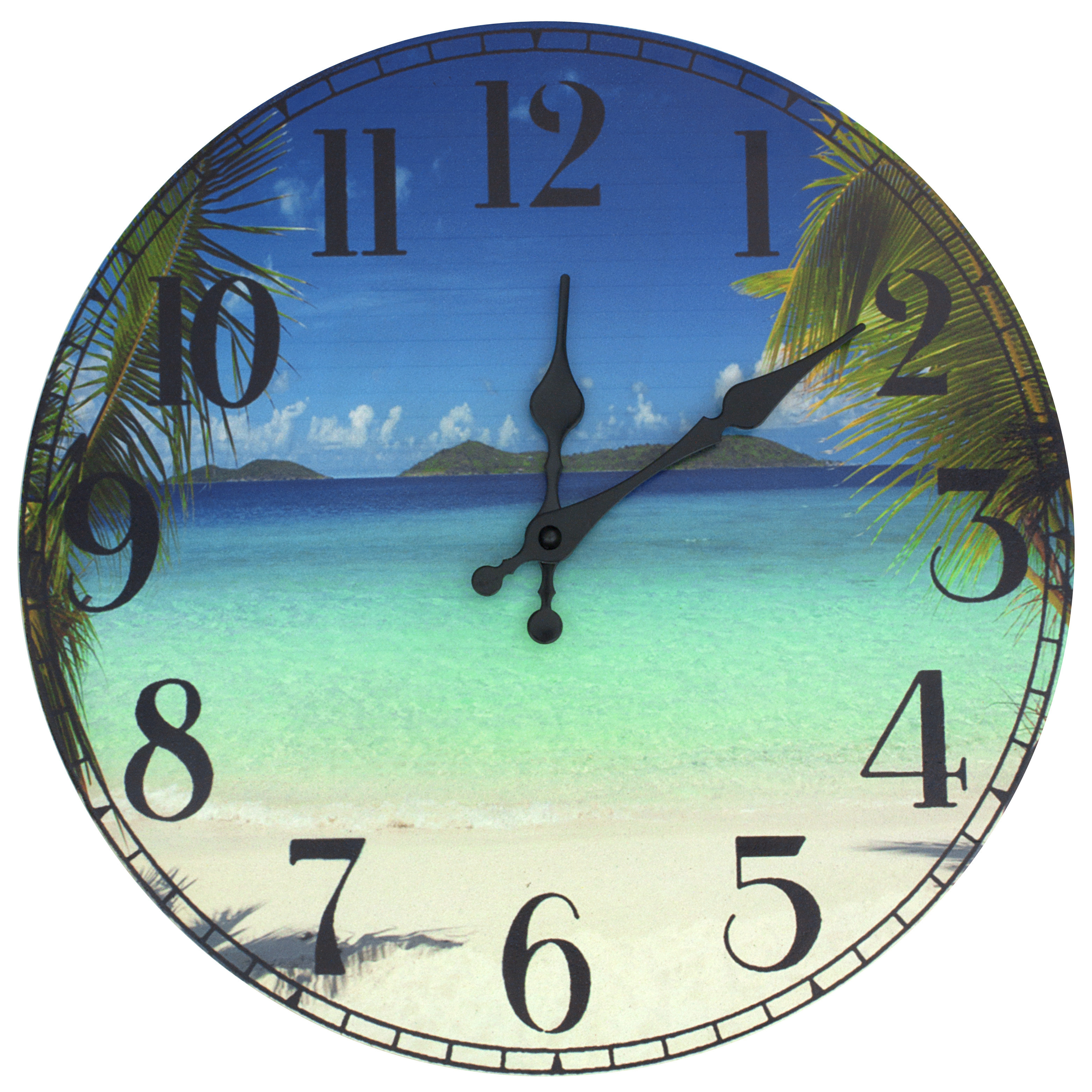 Oriental Furniture 13" Caribbean Beach Wall Clock Wayfair