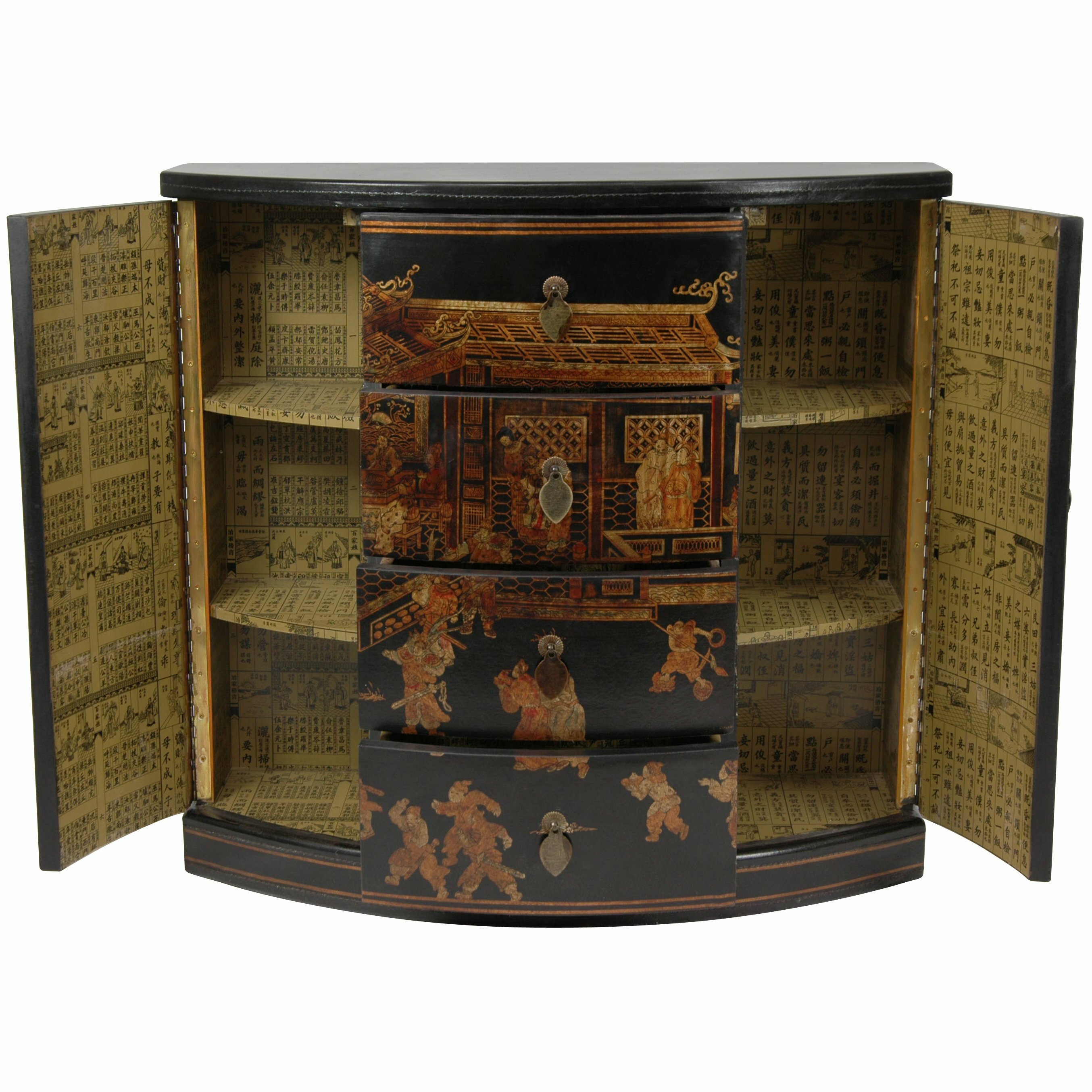 Oriental Furniture Hallway 4 Drawer Cabinet Reviews Wayfair   Oriental Furniture Hallway 4 Drawer Cabinet 