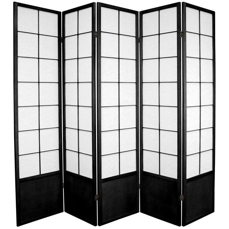 Oriental Furniture 70.25" x 70" Asian Zen 5 Panel Room Divider Wayfair