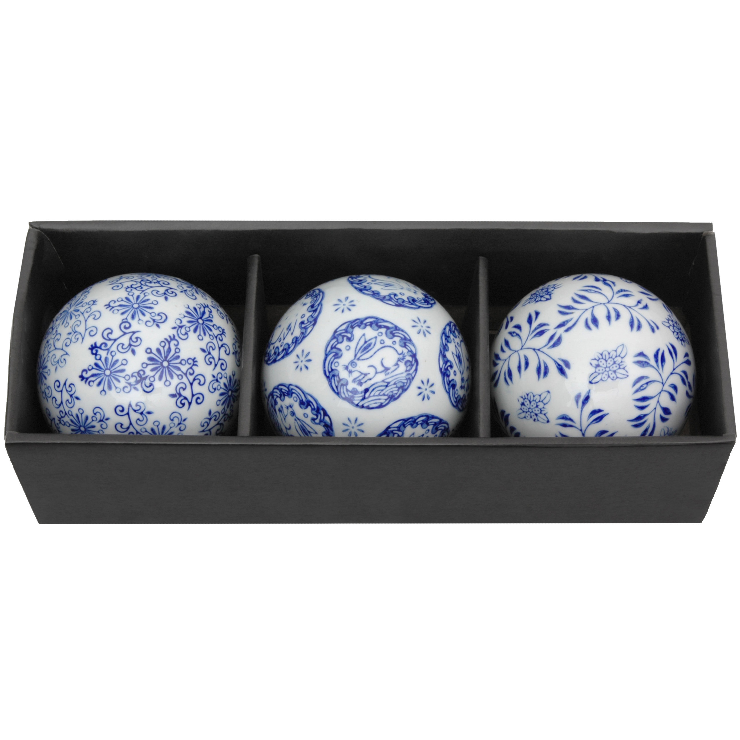 Oriental Furniture 3 Piece Decorative Ball Sculpture Set & Reviews