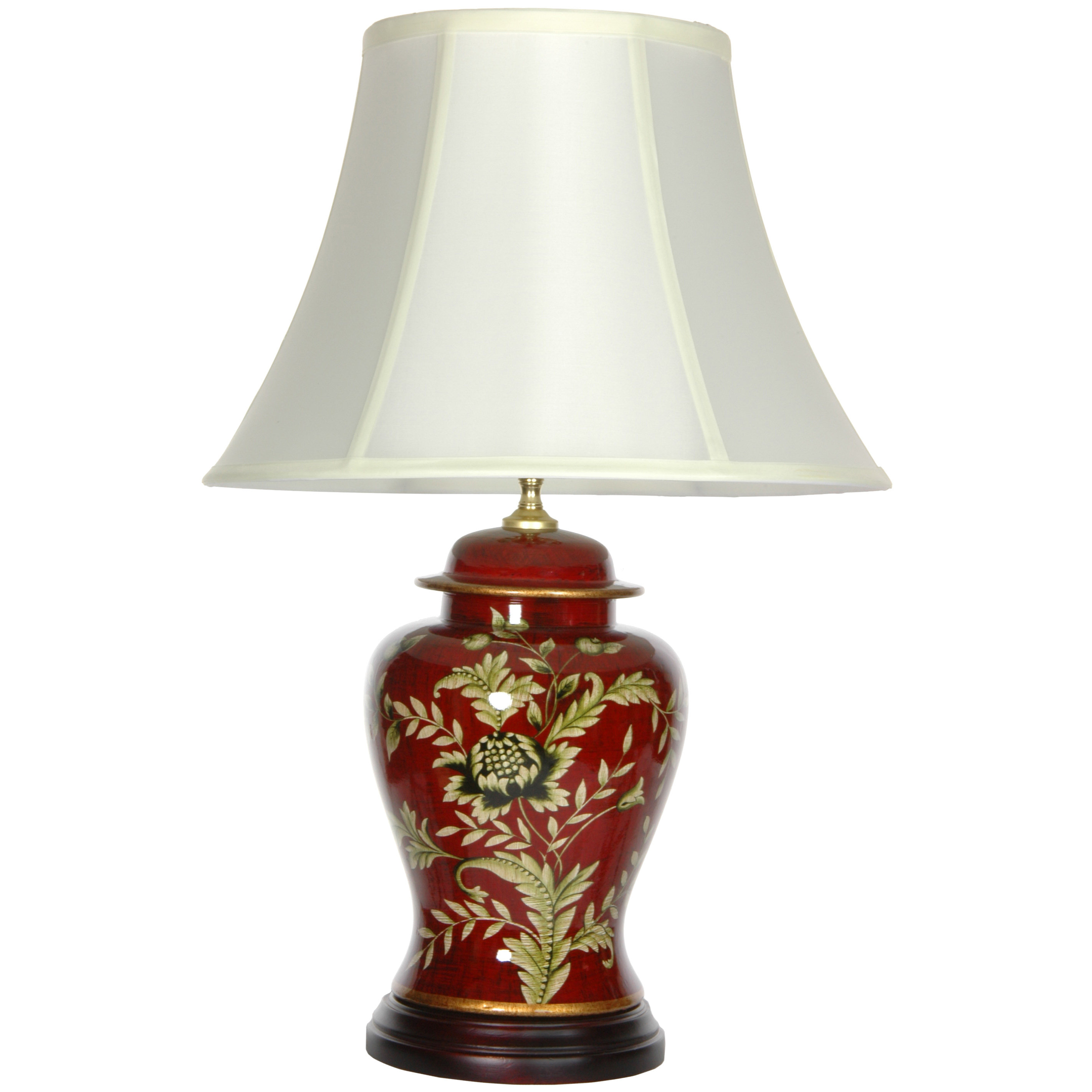 Oriental Furniture Foliage 22 Table Lamp Reviews Wayfair   Oriental Furniture Foliage 22 H Table Lamp With Bell Shade JCO X9556 