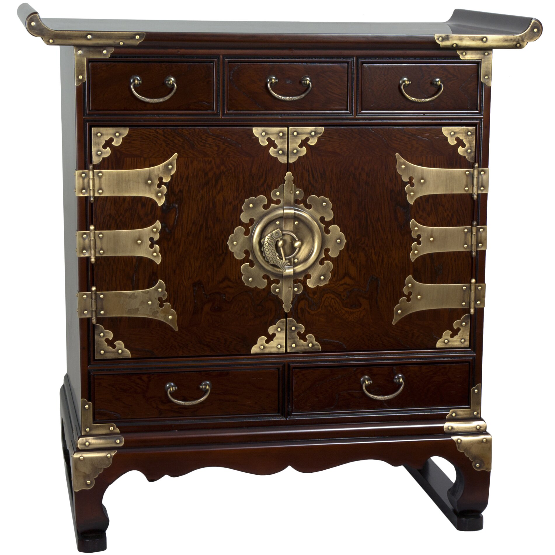 Oriental Furniture  Korean  5 Drawer End Table Cabinet Reviews Wayfair