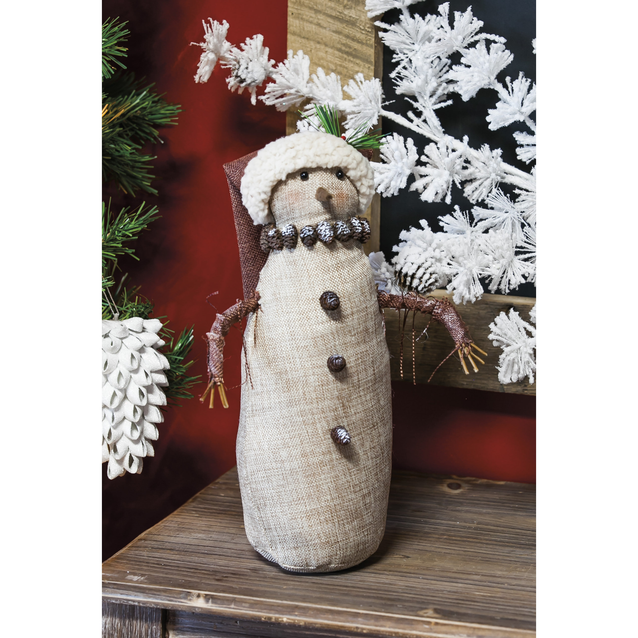 Evergreen Enterprises, Inc Vintage Snowman Fabric Tabletop Decor