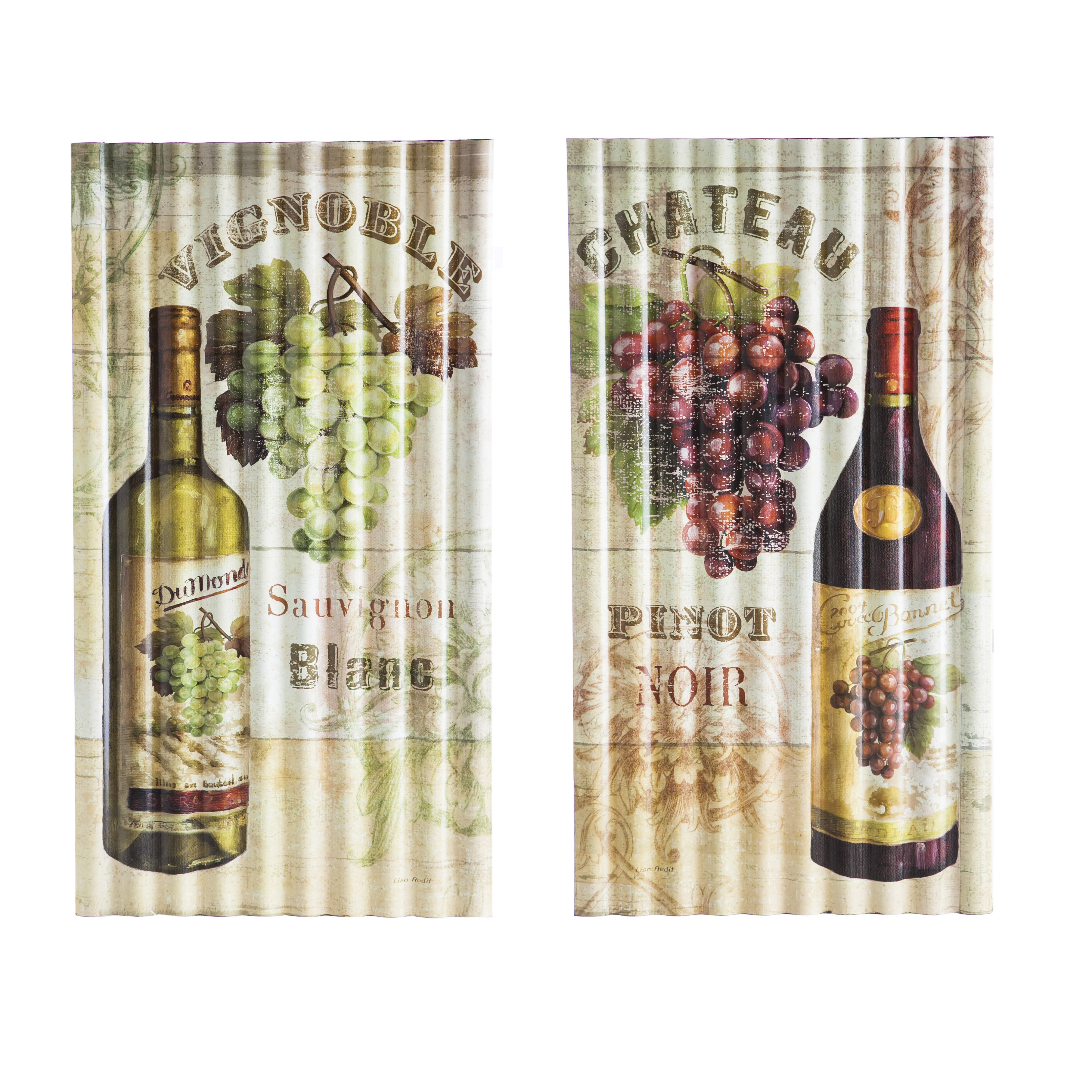 Evergreen Enterprises, Inc 2 Piece Corragated Vintage Wine Wall Décor