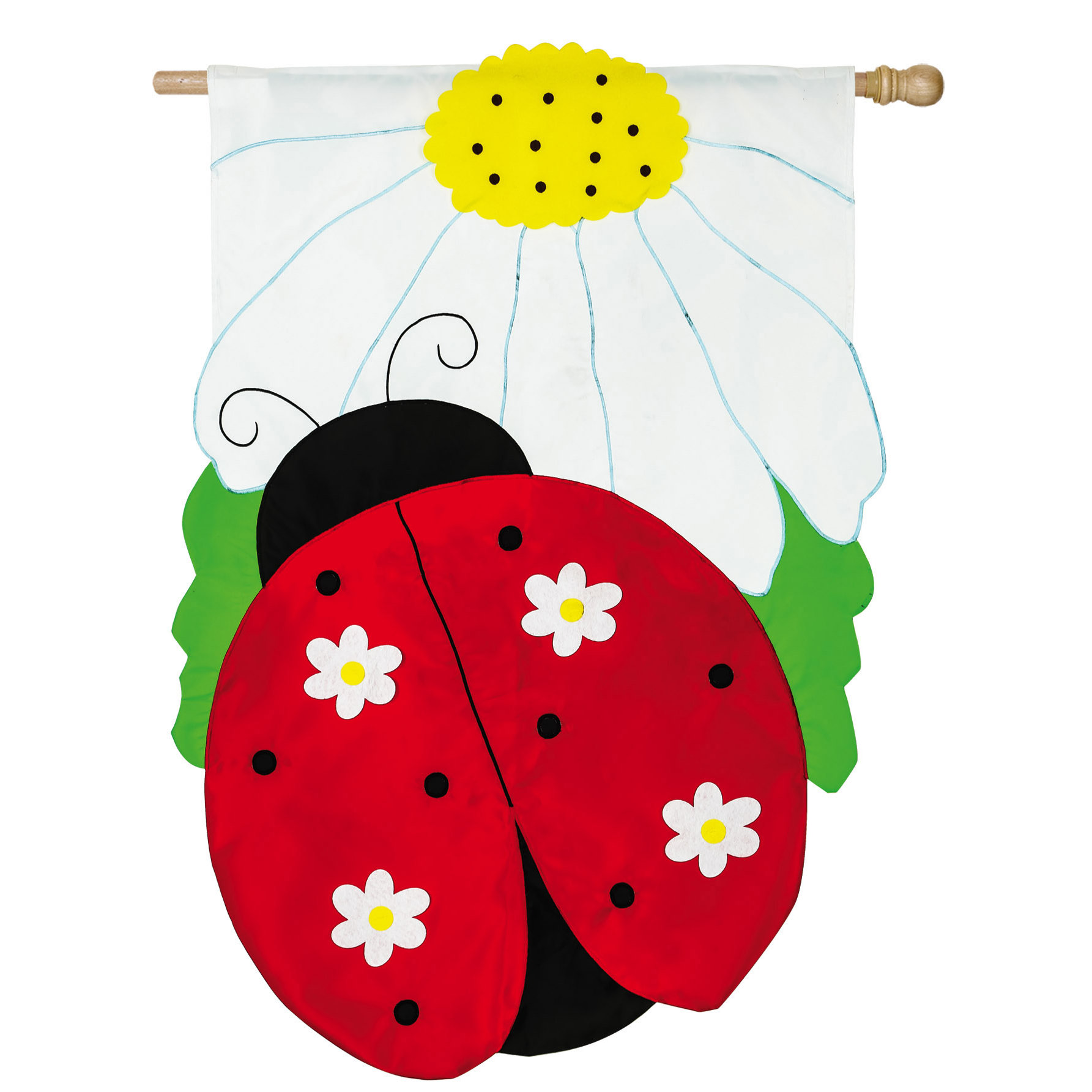 Evergreen Enterprises, Inc Daisy Ladybug Garden Flag | Wayfair