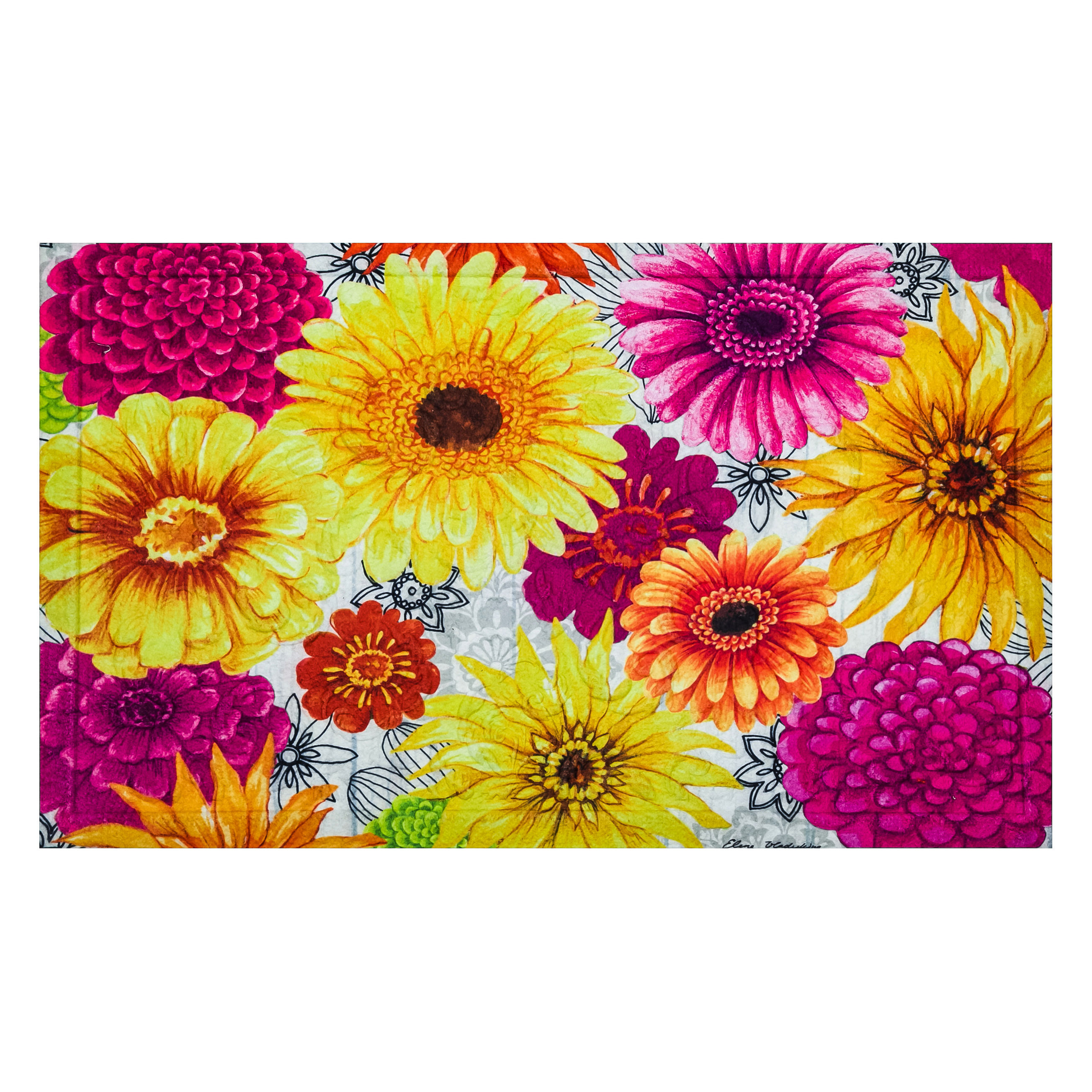 Evergreen Enterprises, Inc Summer Flowers Embossed Mat & Reviews Wayfair
