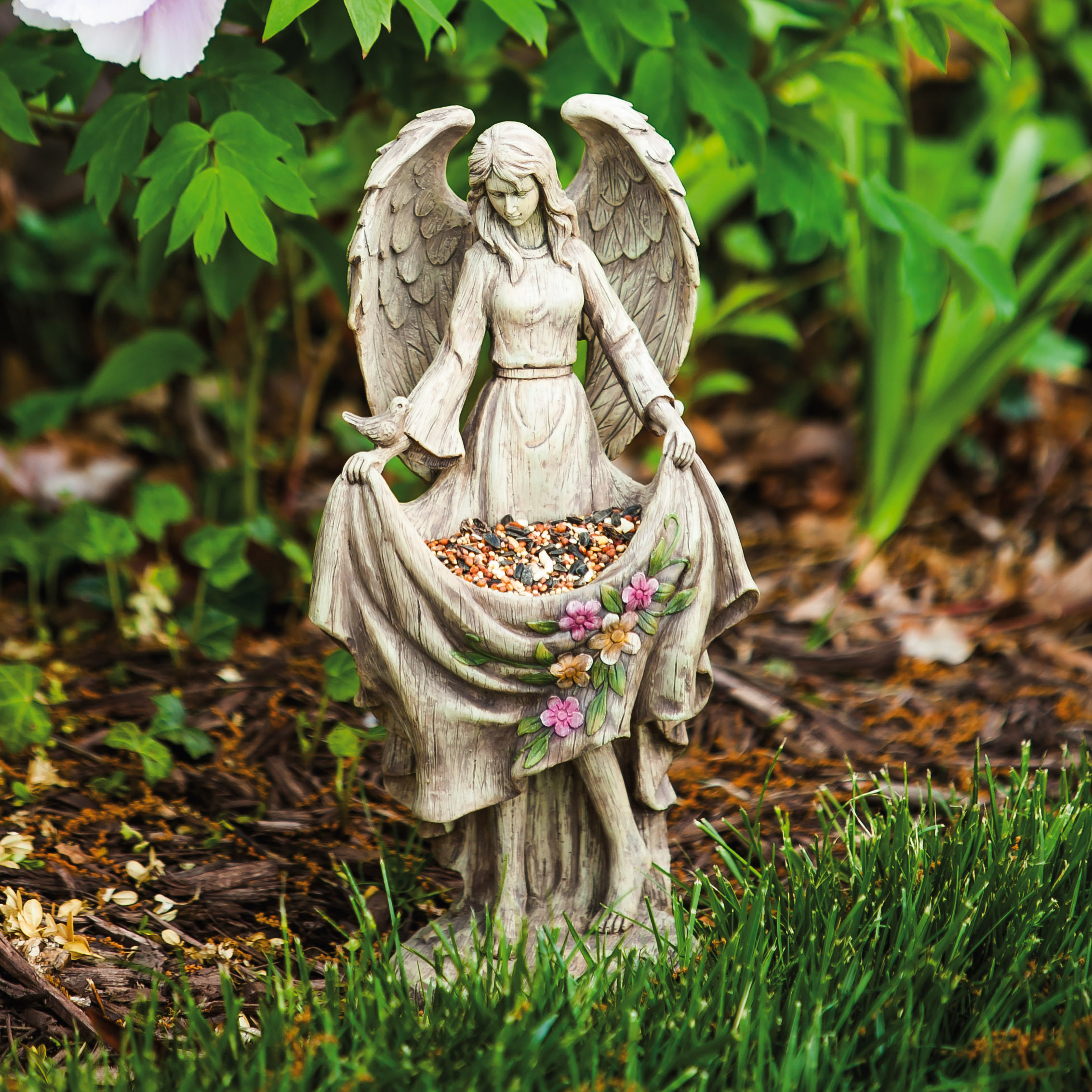 Evergreen Enterprises, Inc Wings of an Angel Bird Feeder Statue