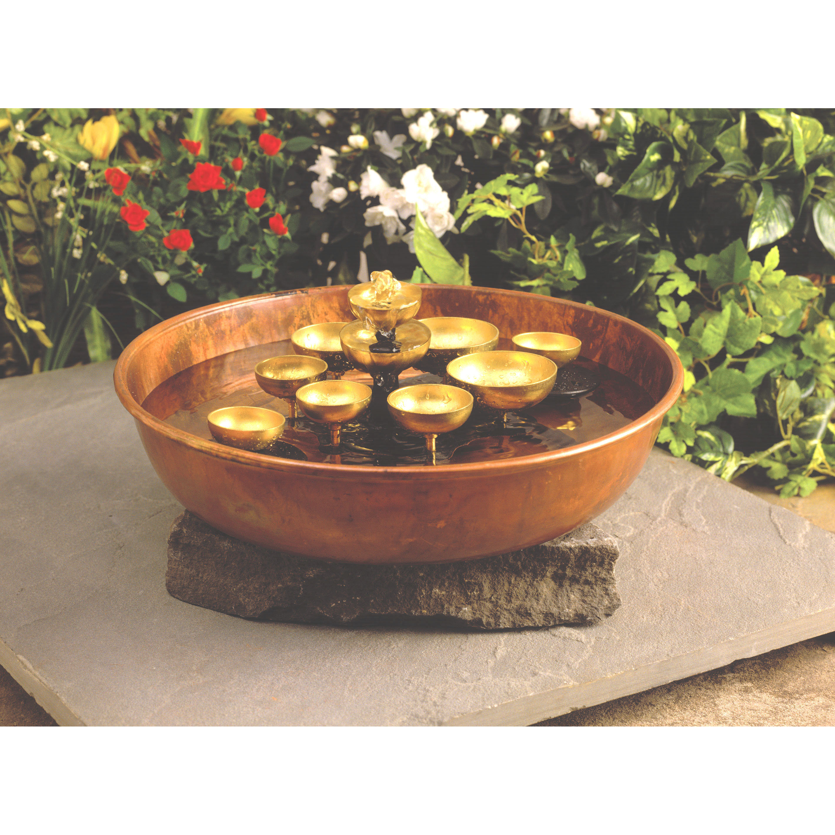 Woodstock Chimes Water Bell Copper Bowl Brass Cascade Fountain ...