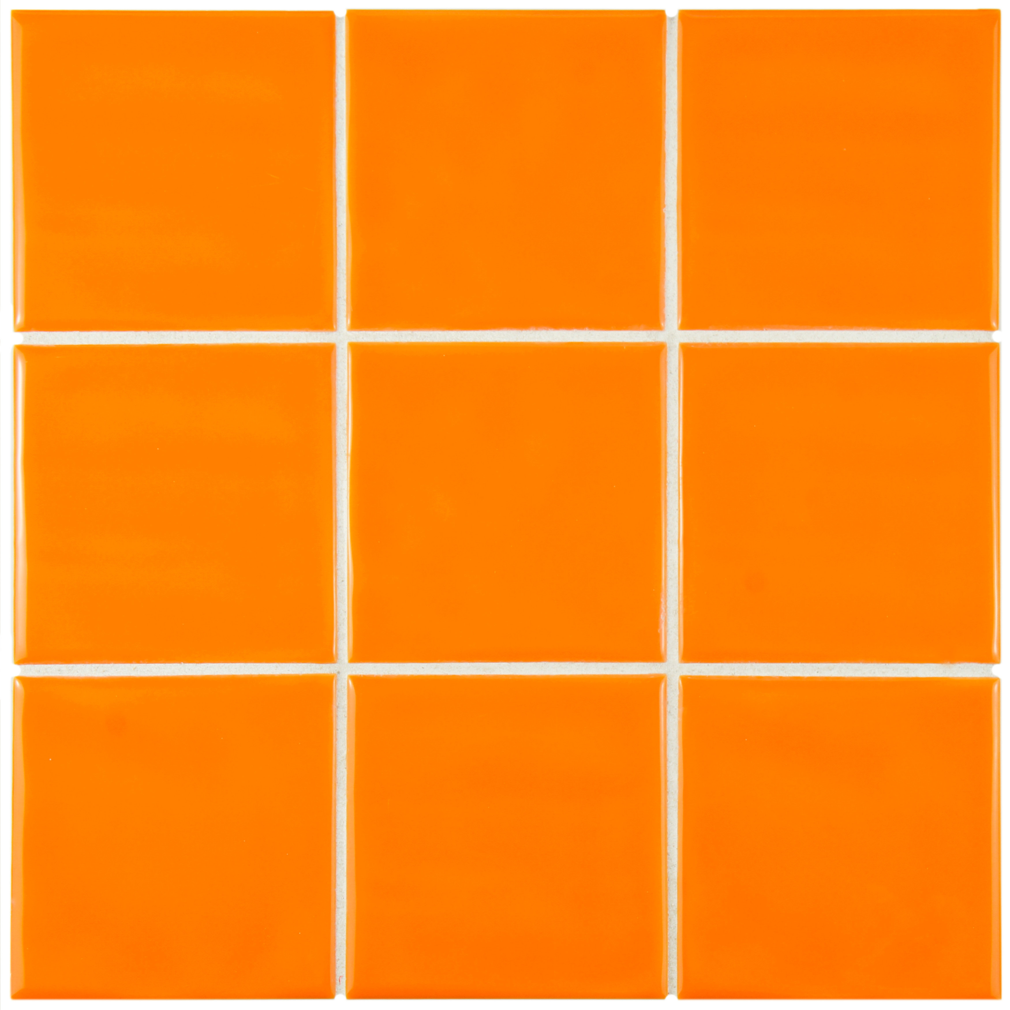 EliteTile Contour Square 3.75" x 3.75" Ceramic Field Tile in Orange