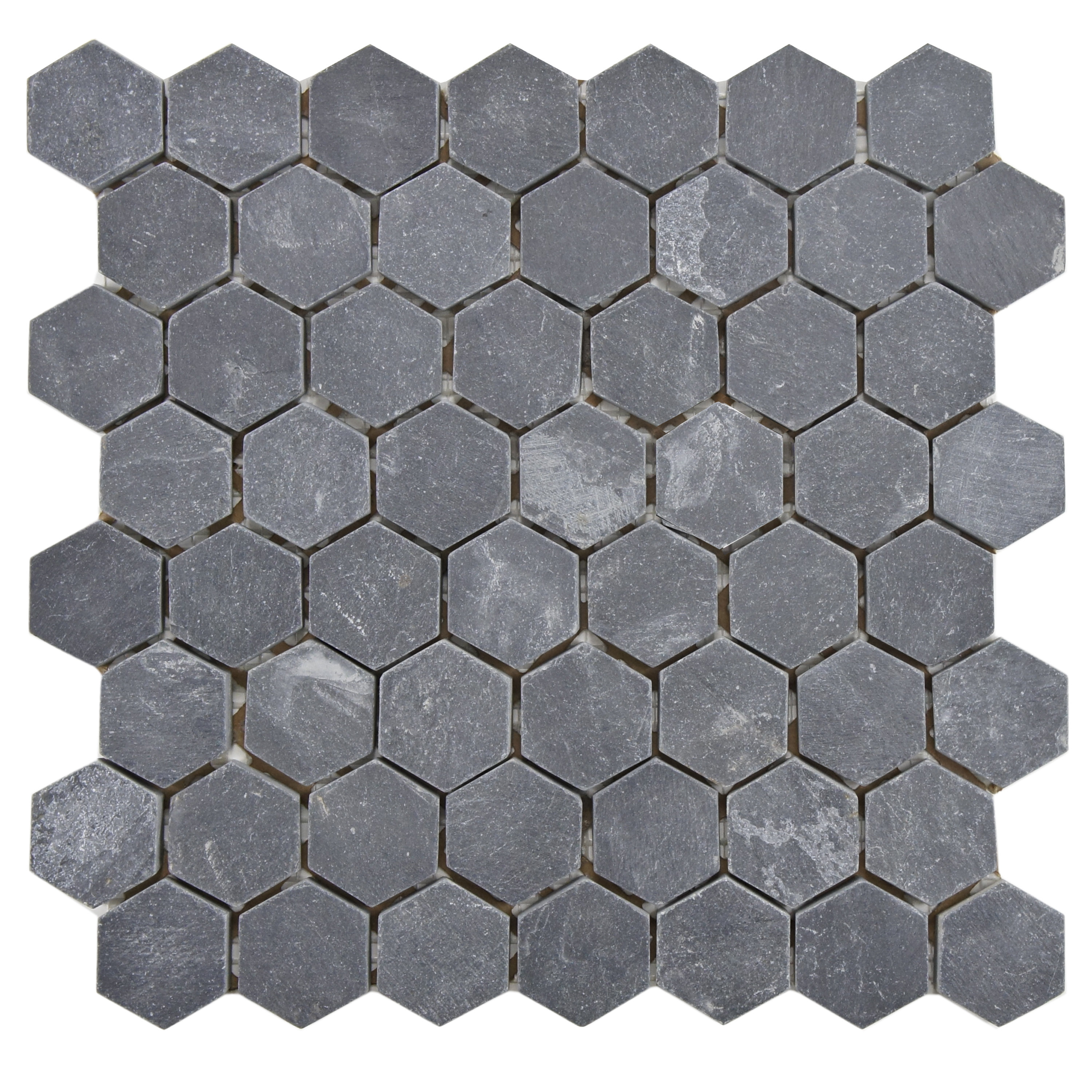 EliteTile Peak 1.5" x 1.63" Natural Stone Mosaic Tile in Black