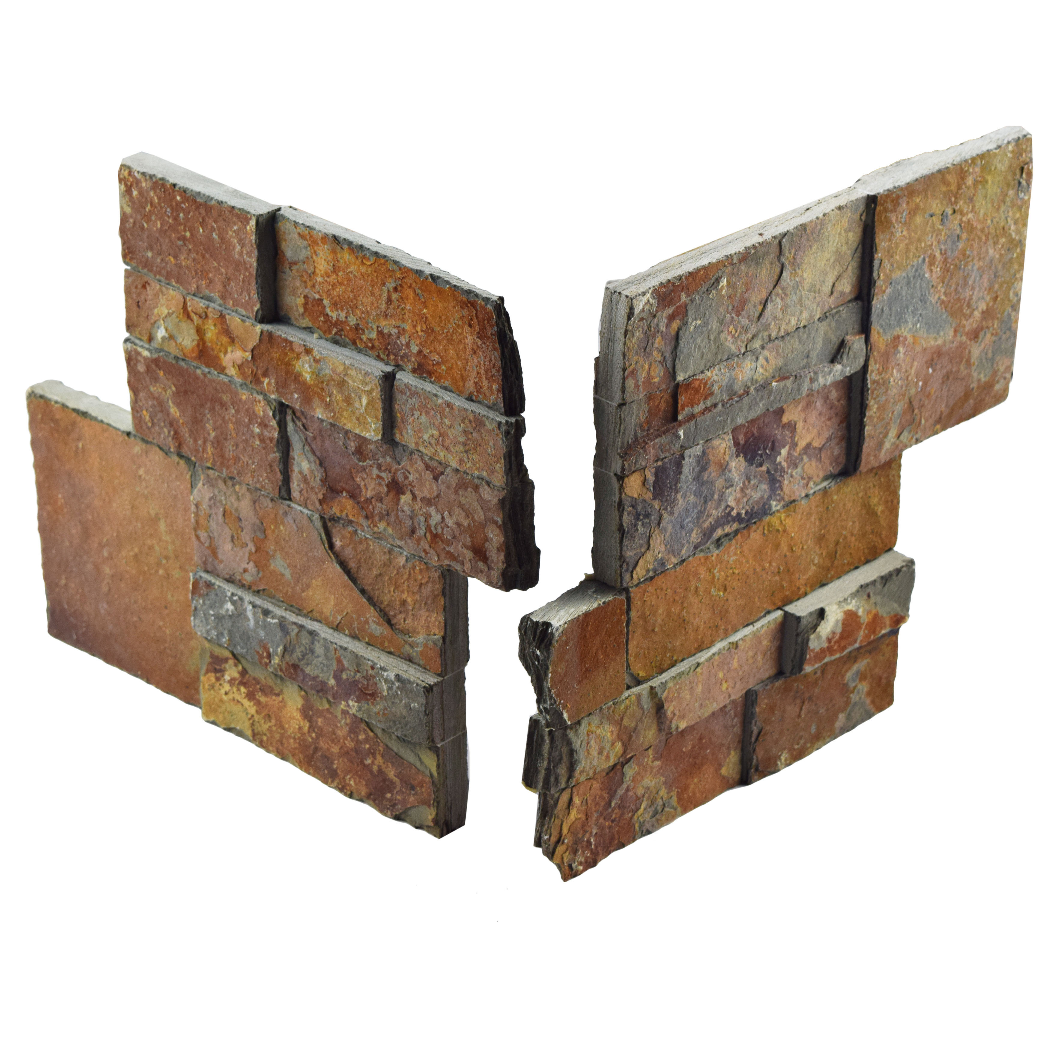 EliteTile Piedro 7" x 7" Natural Stone Corner Piece Tile Trim in Rusty