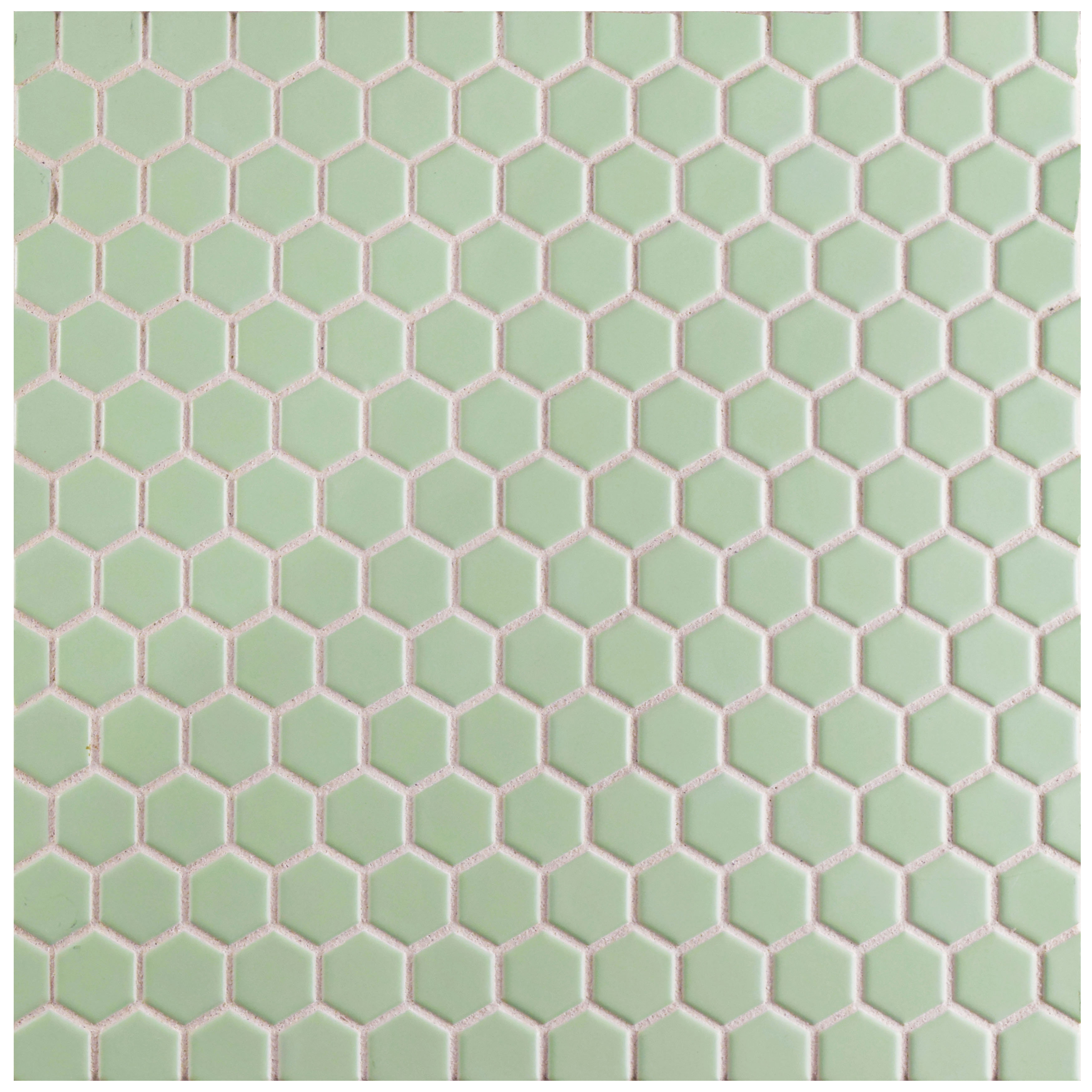 EliteTile Retro 0.875" x 0.875" Hex Porcelain Mosaic Tile in Matte