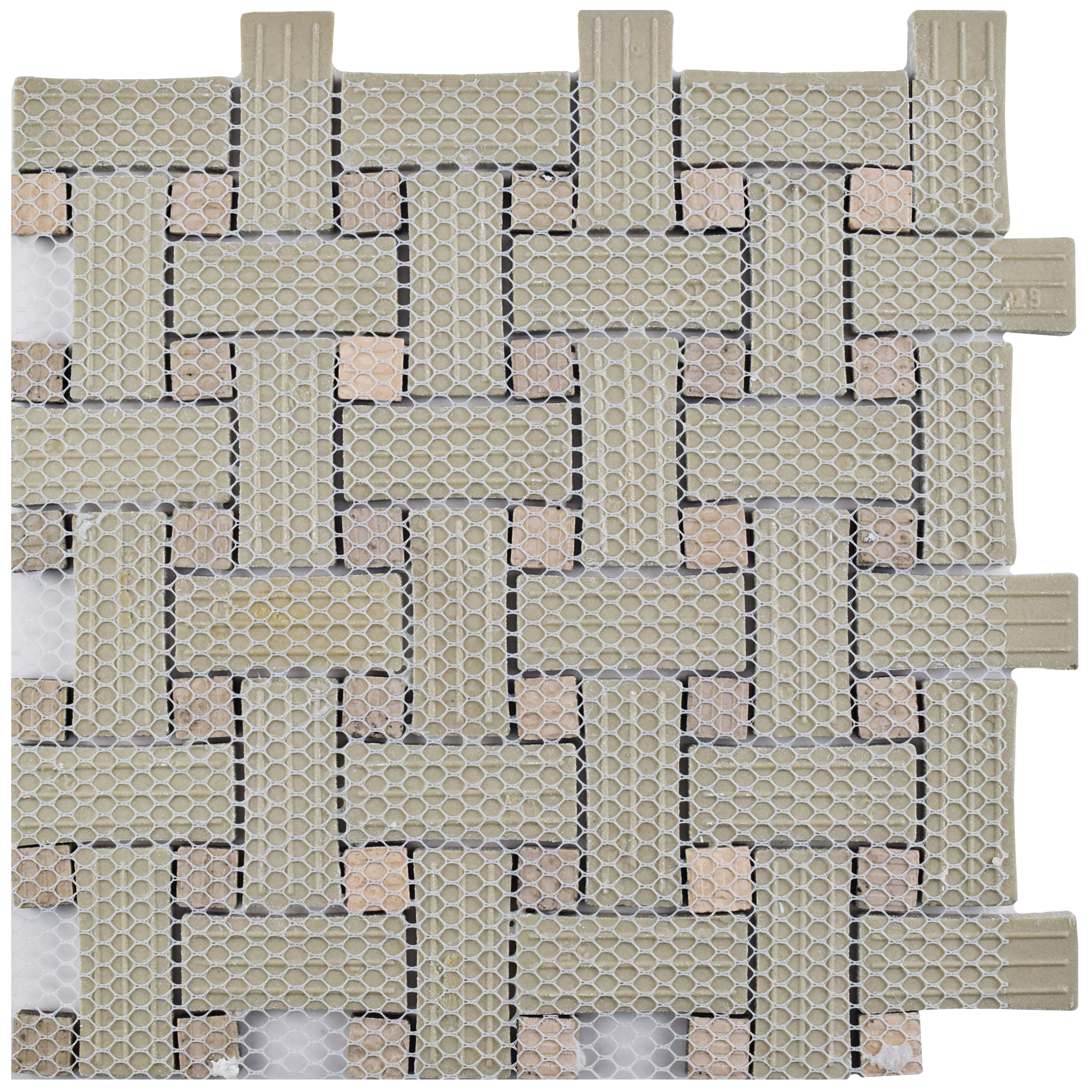EliteTile Retro Basket Weave 10.5" x 10.5" Porcelain Mosaic Tile in