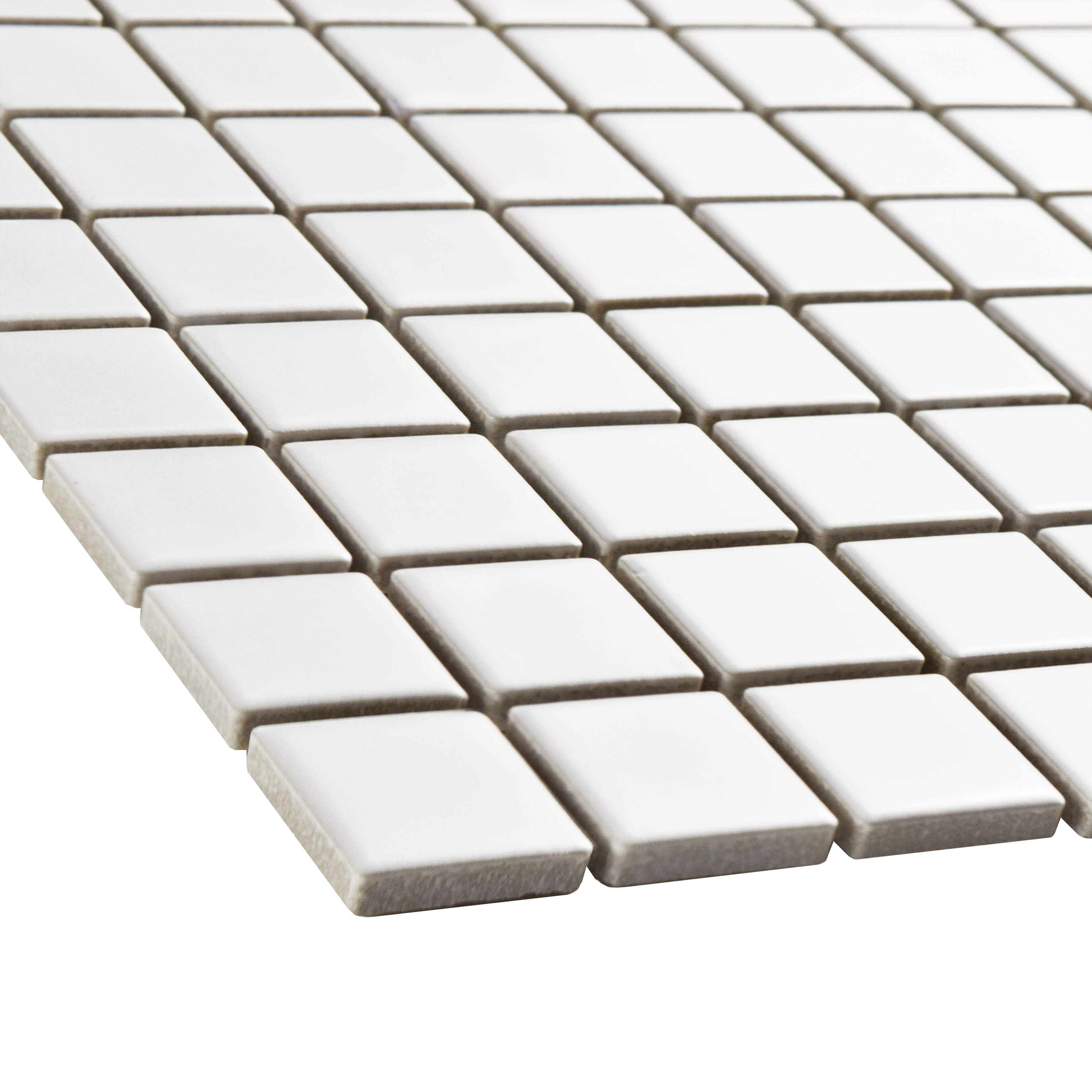 EliteTile Retro Square 1" X 1" Porcelain Mosaic Tile In Matte White ...