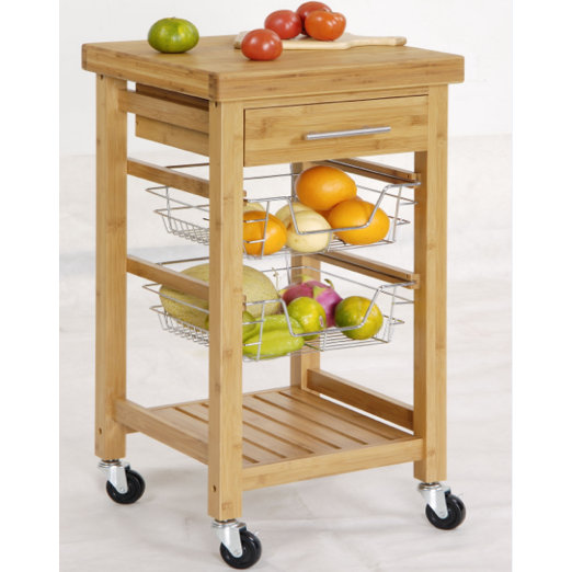 CORNER HOUSEWARES Bamboo Kitchen Cart with Storage & Reviews Wayfair