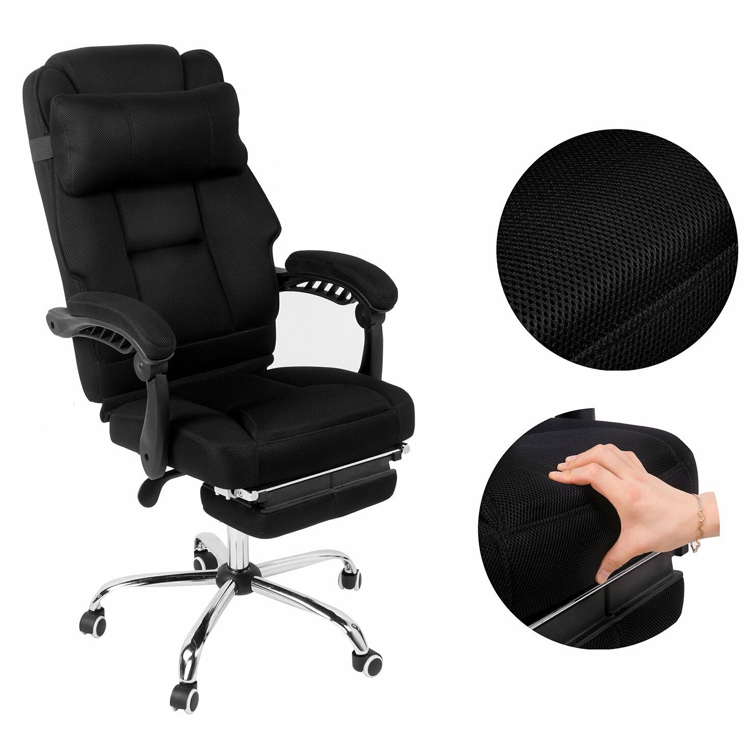 Merax High Back Mesh Executive Office Chair with Footrest PP007051BAA