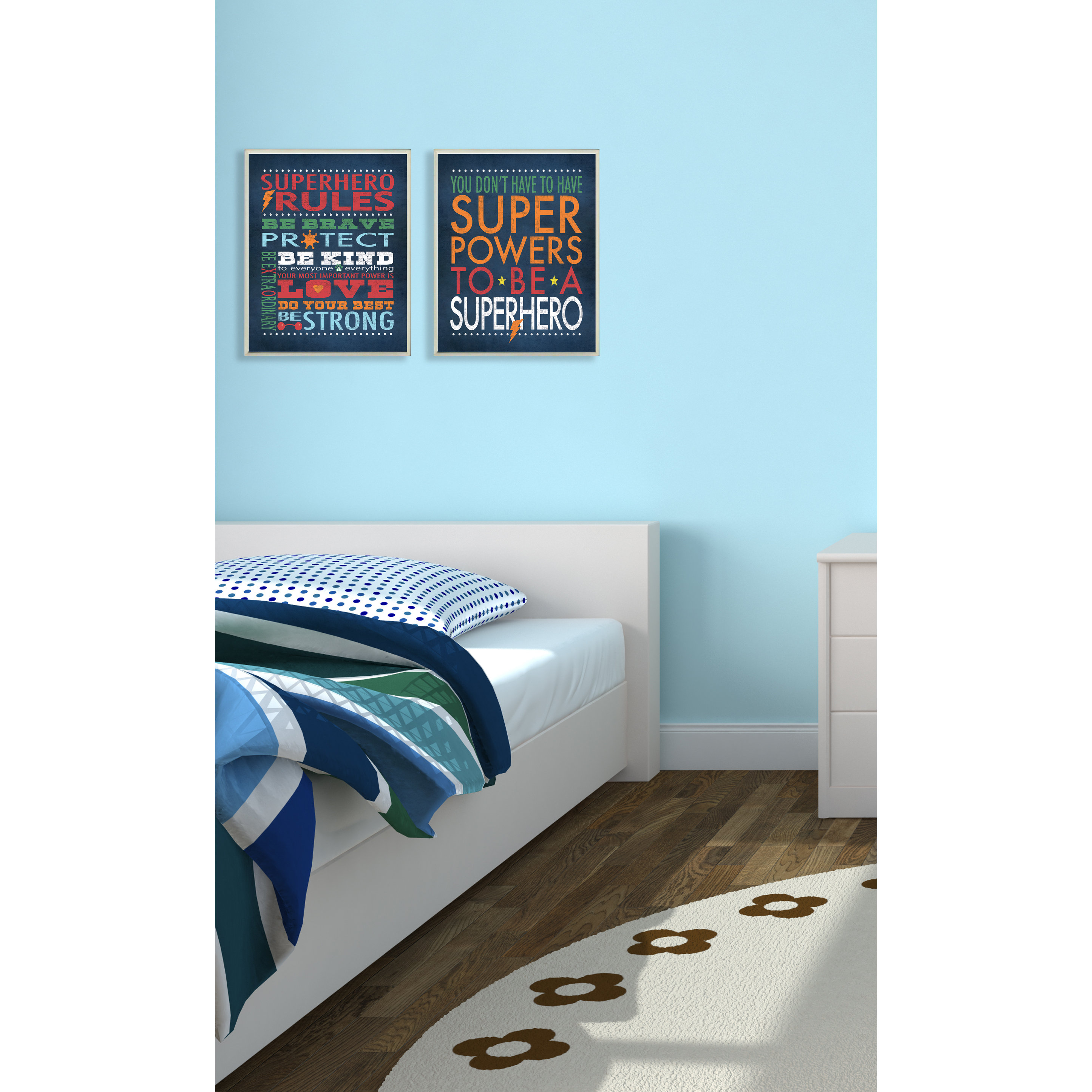 Stupell Industries The Kids Room 'Superhero Rules' Canvas Wall Art
