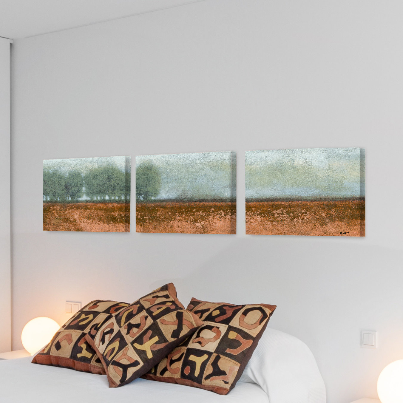 Stupell Industries Landscape Trees in Field Triptych 3 Piece Graphic