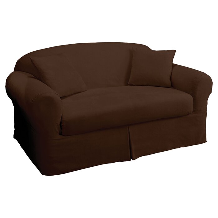 Madison Home Microsuede Two Piece Loveseat Slipcover & Reviews | Wayfair