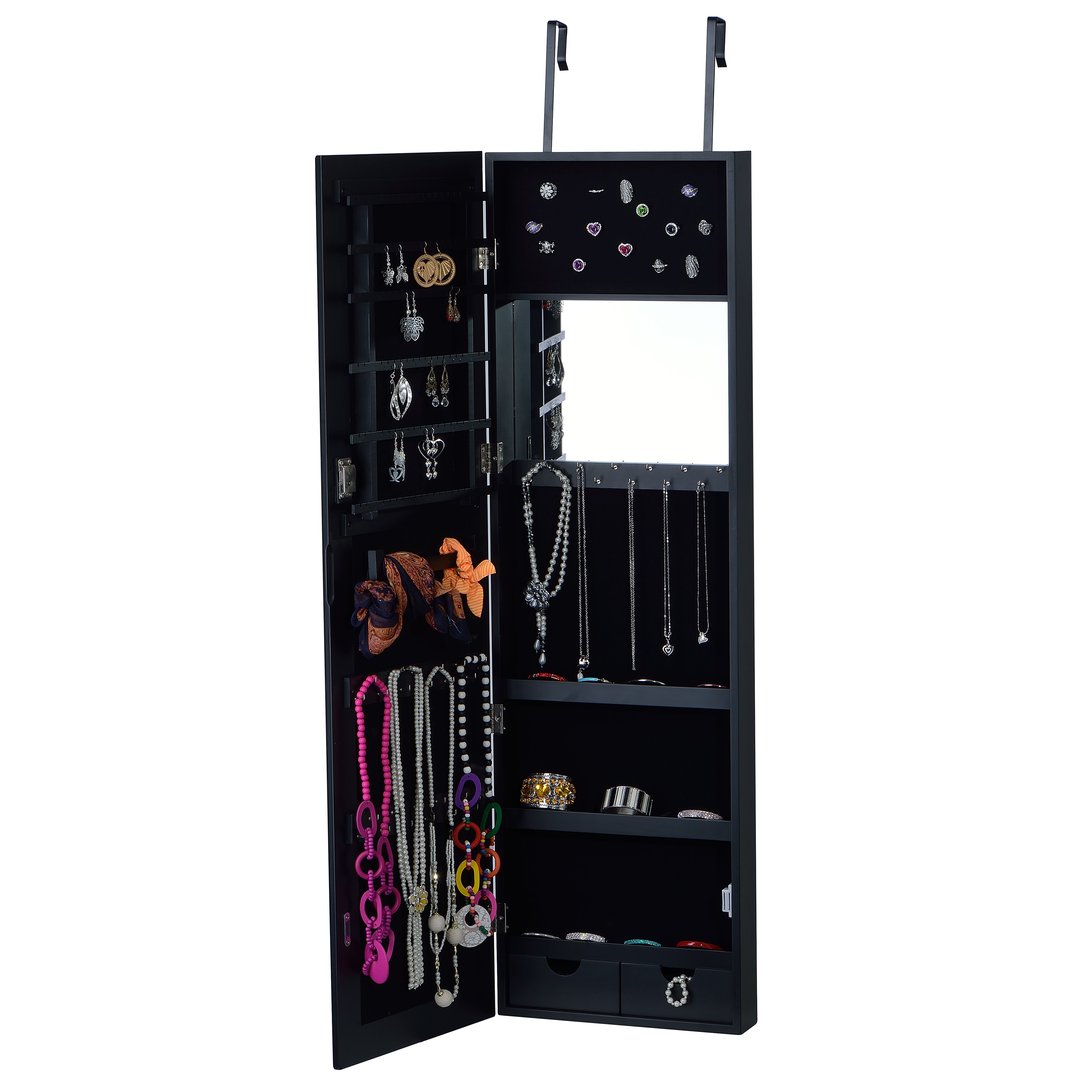 InnerSpace Luxury Products Over The Door Jewelry Armoire with Mirror \u0026 Reviews  Wayfair