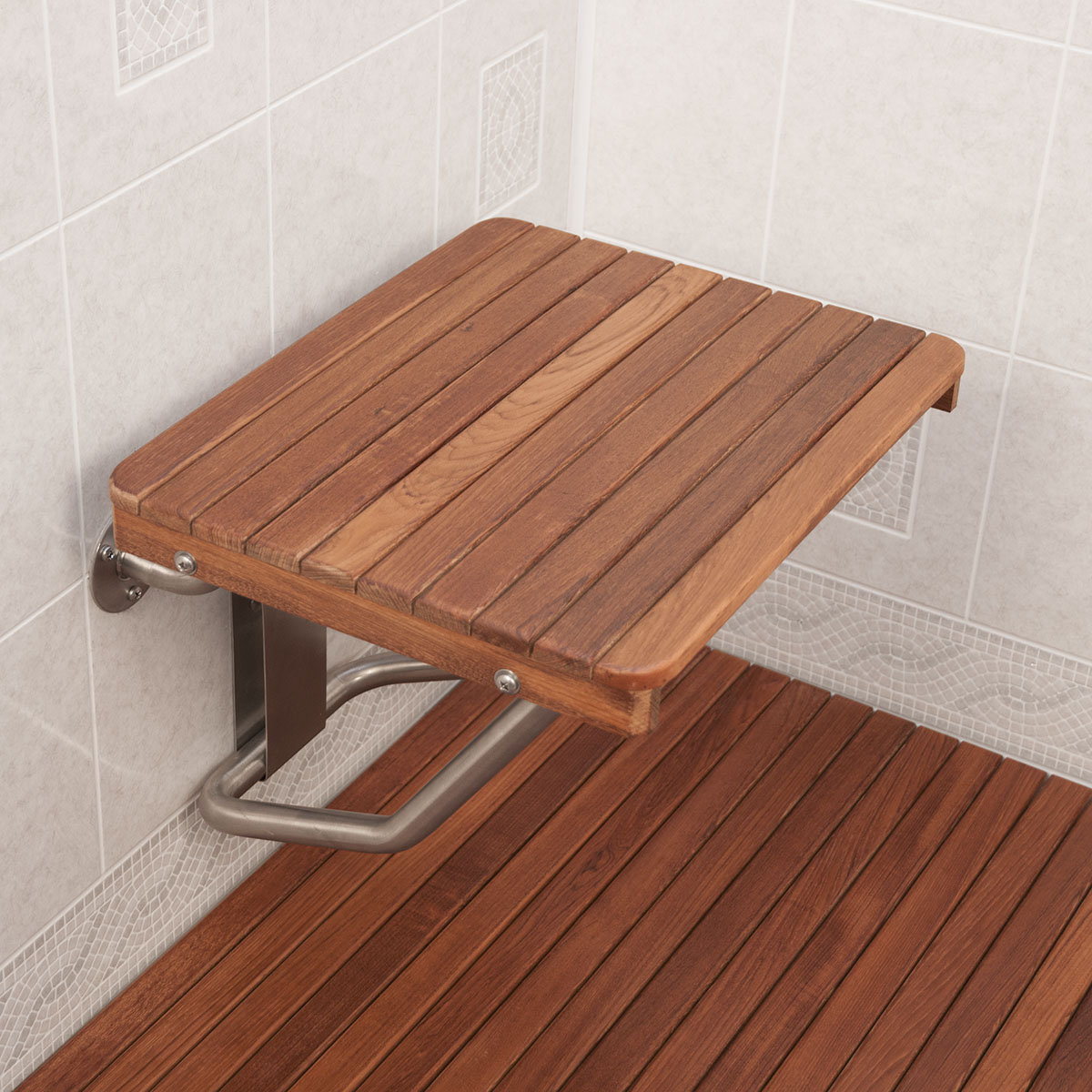 Teakworks4u Teak Shower Transfer Bench Seat Reviews Wayfair   Teakworks4u Teak Shower Transfer Bench Seat TBF 160W 