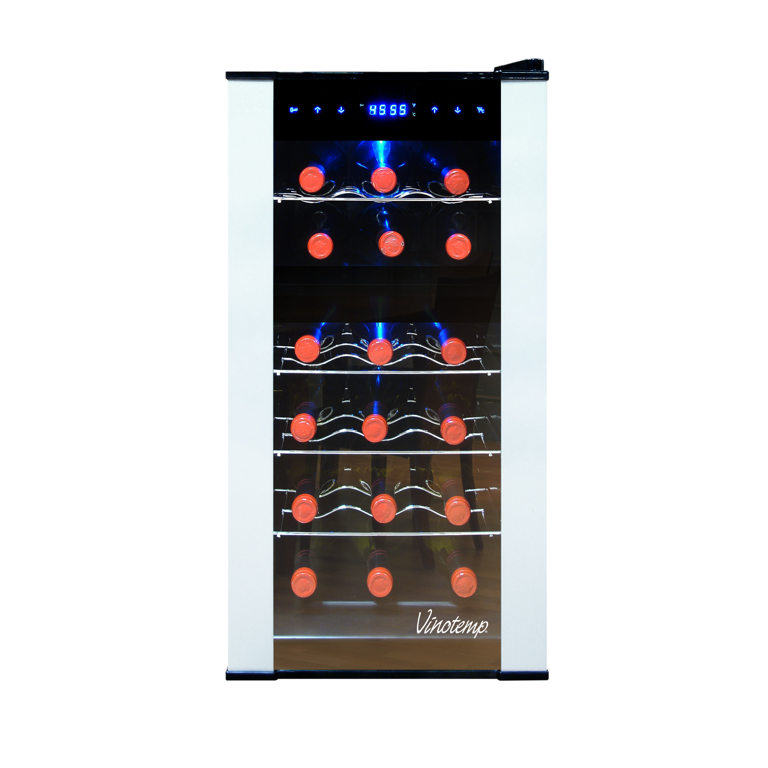 Vinotemp 18 Bottle Dual Zone Freestanding Wine Refrigerator & Reviews